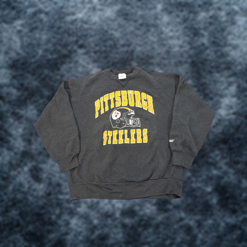 Vintage VINTAGE Bike Pittsburgh Steelers Sweatshirt Men XL Black 90s Graphic Spellout Pullover Fleece Fabric Size US XL / EU 56 / 4 - 1 Thumbnail