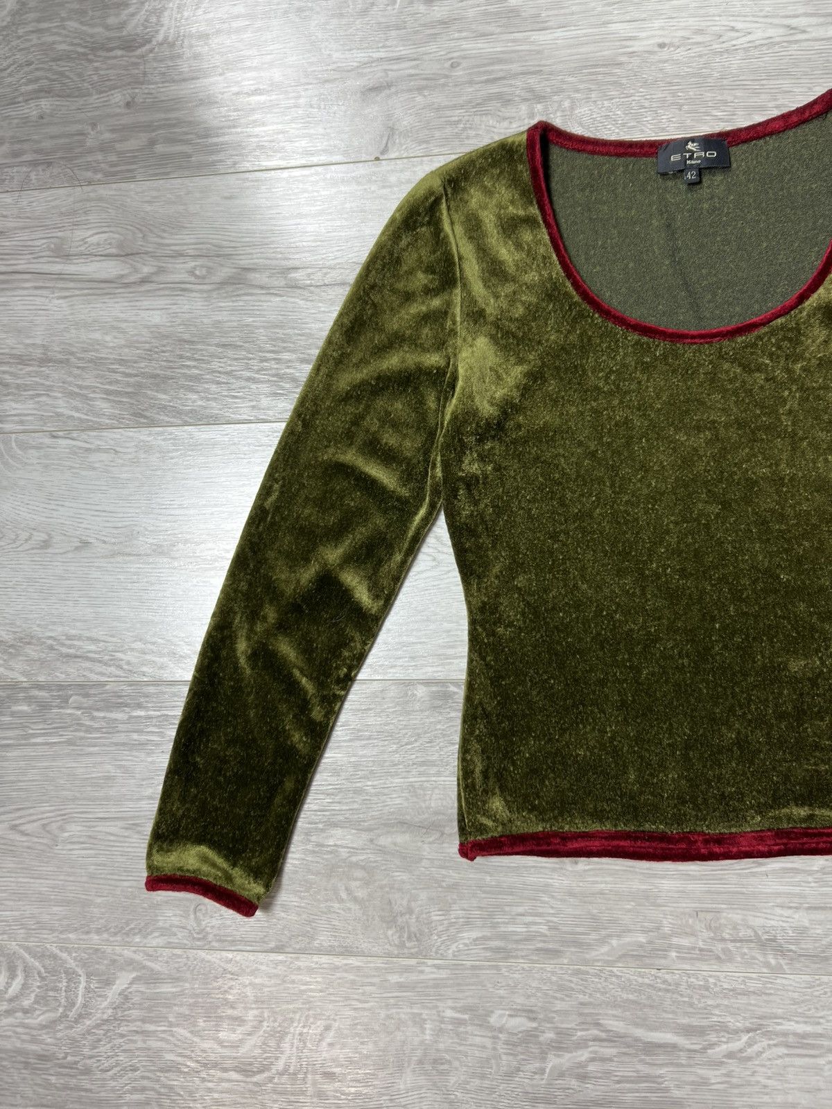 Etro Rare Etro Milano Velour Top Blouse Long Sleeve Size 42 Size M / US 6-8 / IT 42-44 - 6 Thumbnail