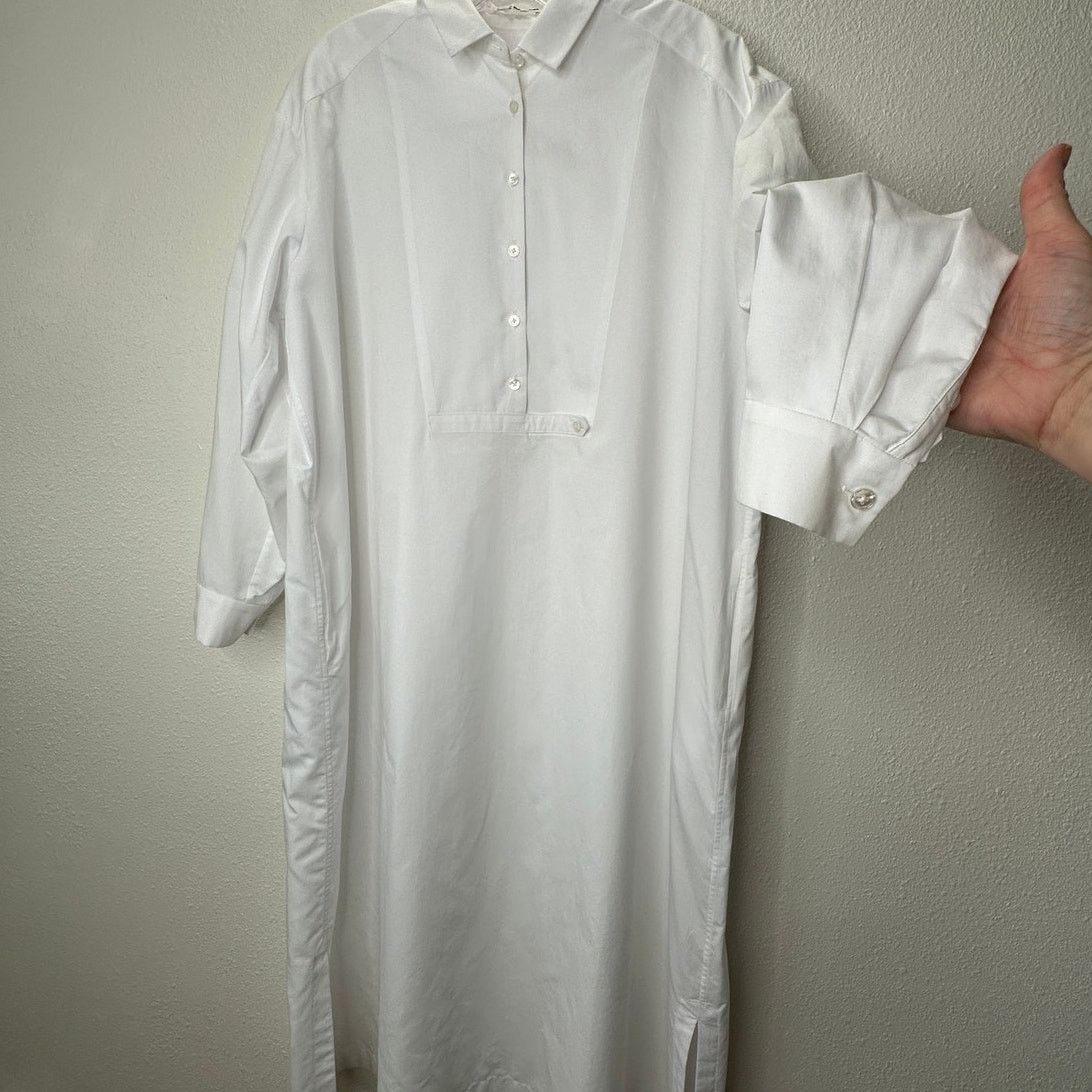 mina perhonen Mina Perhonen Siipi Cotton White 3/4 Button Shirt Dress 38 / Size S / US 4 / IT 40 - 6 Thumbnail