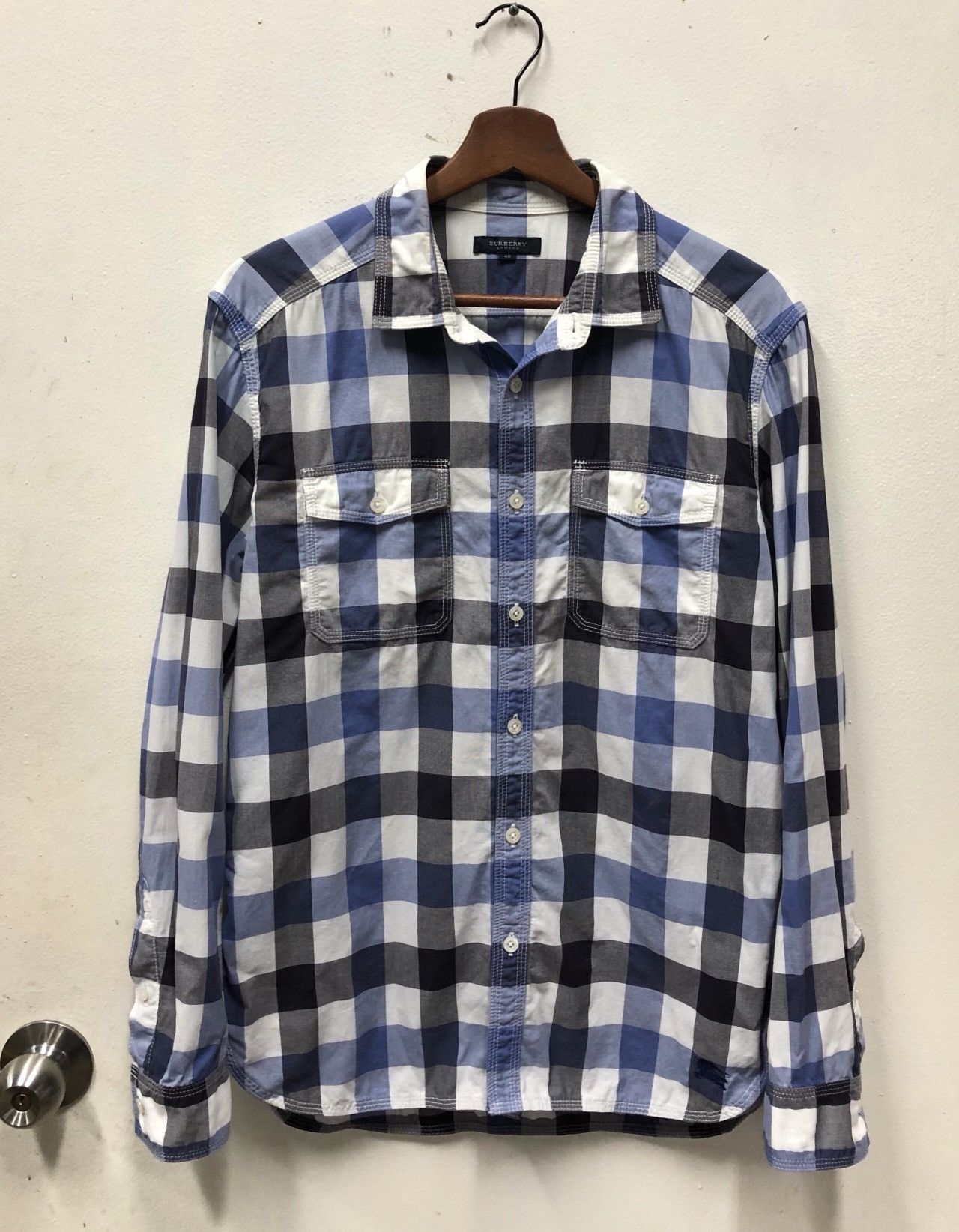 Burberry Authentic Burberry London Checkered Long Sleeve Shirt Size US M / EU 48-50 / 2 - 1 Thumbnail