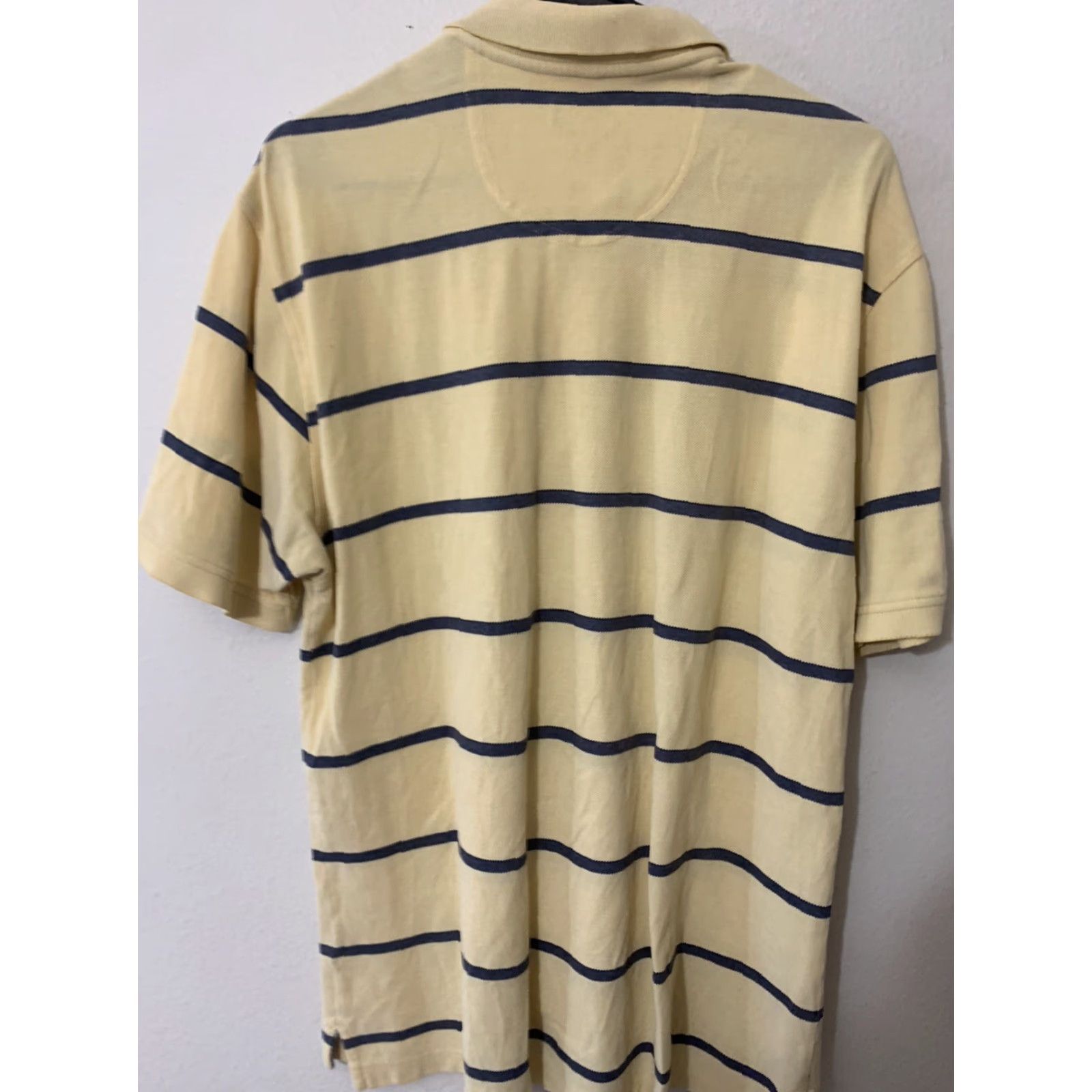 Izod IZOD Polo Shirt Men's Large Yellow/Navy Stripe Polo Shirt L Yellow Navy Striped Logo Golf Shirt Mens Size US L / EU 52-54 / 3 - 3 Thumbnail