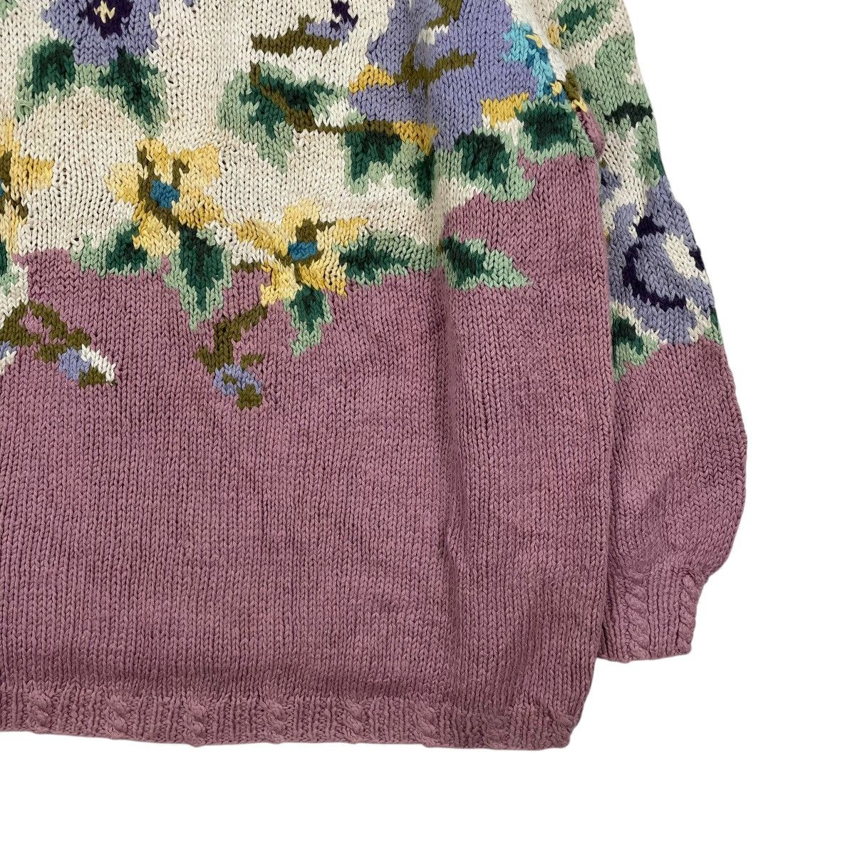 Vintage Vintage Floral Art Knitwear Sweater Size L / US 10 / IT 46 - 3 Thumbnail