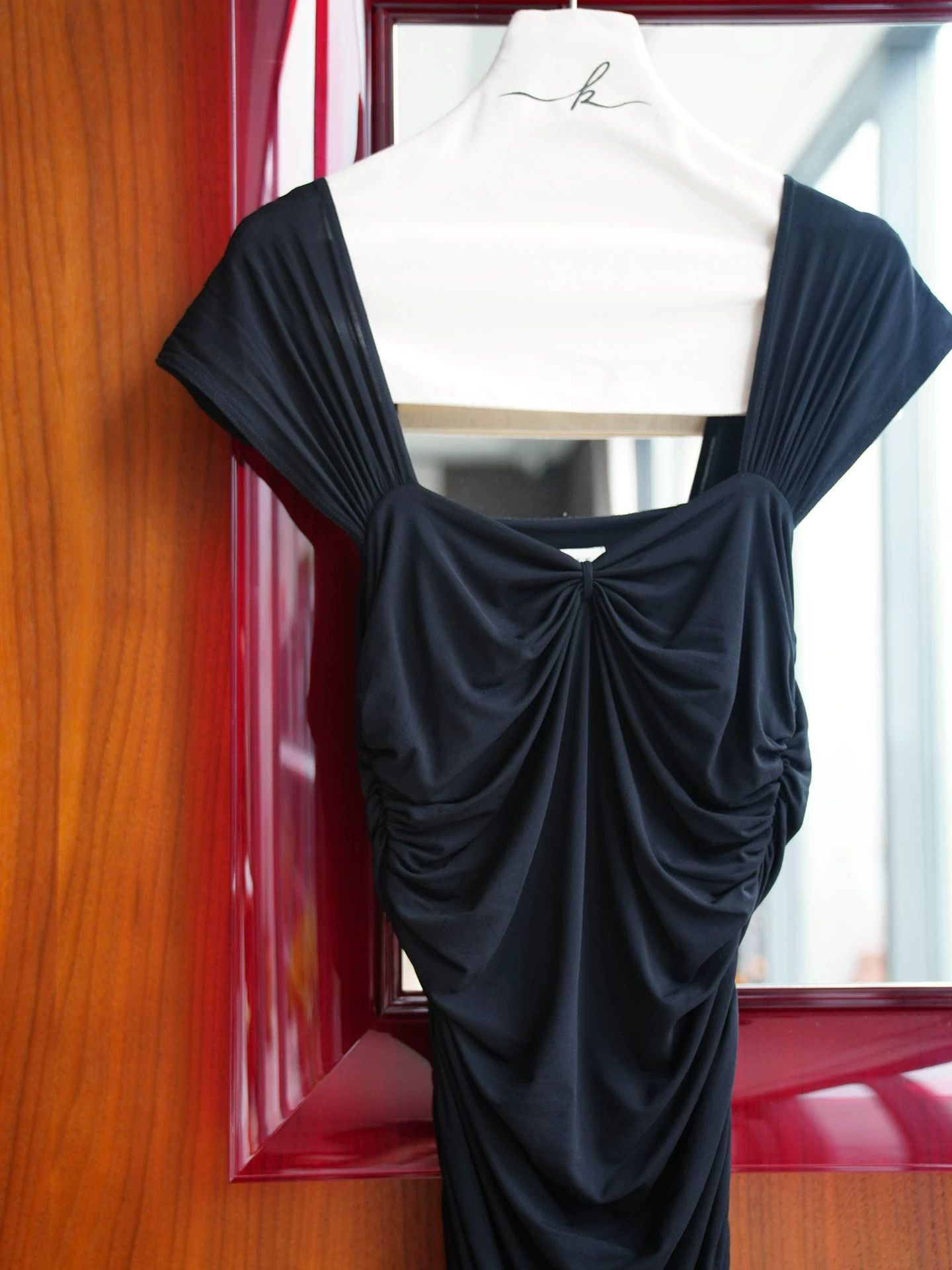 Celine Celine Vintage Black Pleated Stretch LBD Size M / US 6-8 / IT 42-44 - 3 Thumbnail
