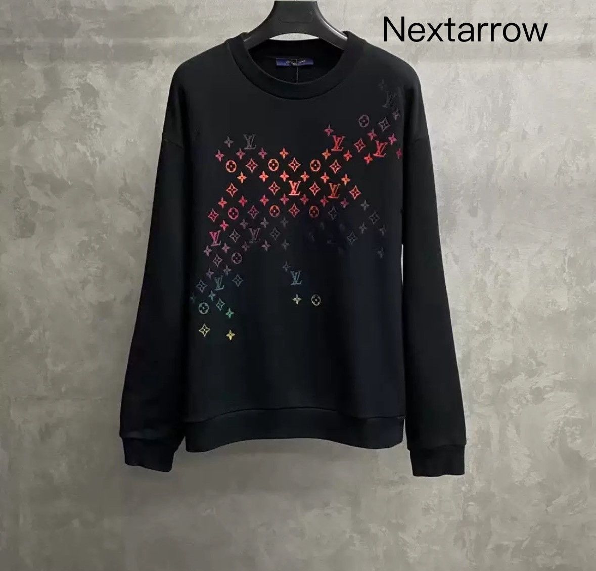 Louis Vuitton's latest black gradient full print logo hoodie
