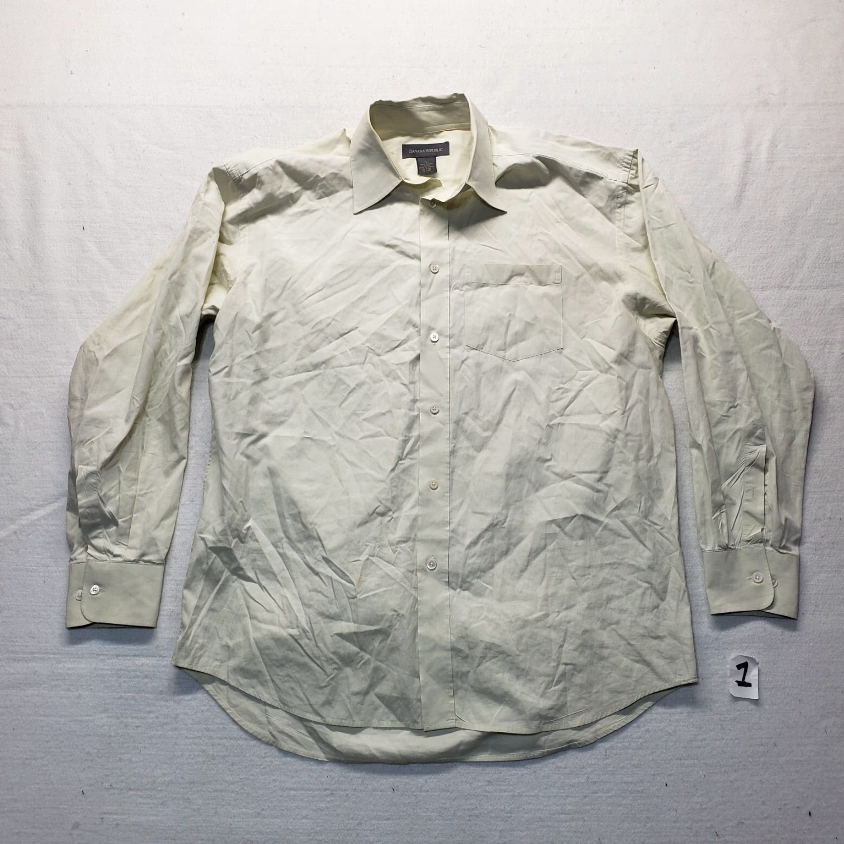 Banana Republic BANANA REPUBLIC Shirt Men L Green Cotton Button-Up Long Sleeve Adult Large Regular Fit 100% Cotton Classic Button-Down Shirt Size US L / EU 52-54 / 3 - 2 Thumbnail