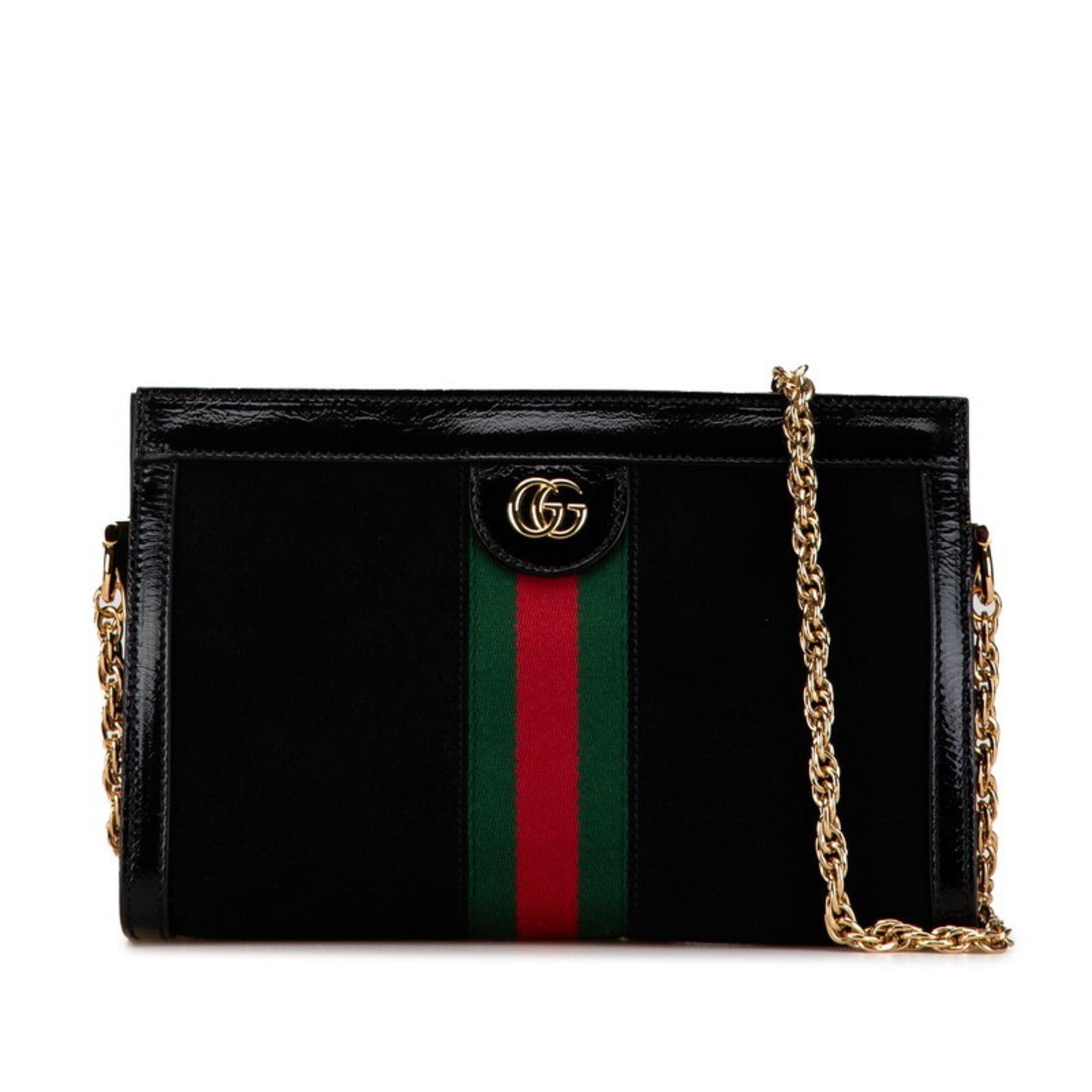 Gucci Gucci Ophidia Sherry Line Crossbody Chain Shoulder Bag 503877 Black Suede Leather Women's GUCCI Size ONE SIZE - 1 Thumbnail