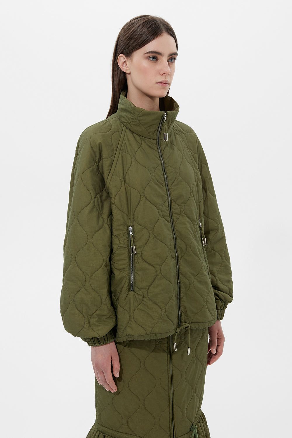 IENKI IENKI o1s22i1n1024 Quilted Trial Jacket in Olive Green Size M / US 6-8 / IT 42-44 - 4 Thumbnail