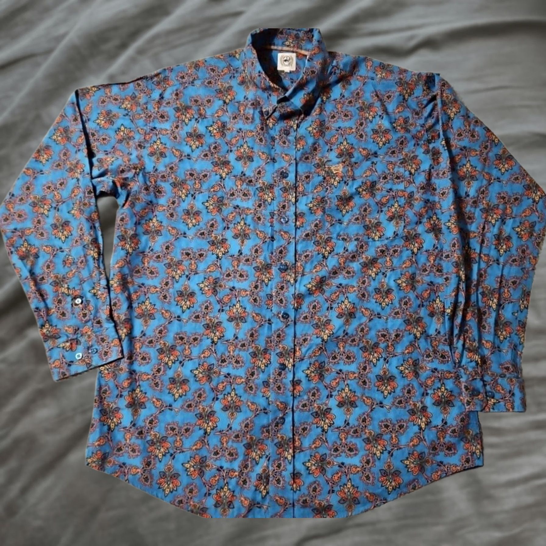 Vintage Cinch Shirt Mens Large Paisley Button Down All Over Print Western Cowboy Rodeo Size US L / EU 52-54 / 3 - 1 Thumbnail