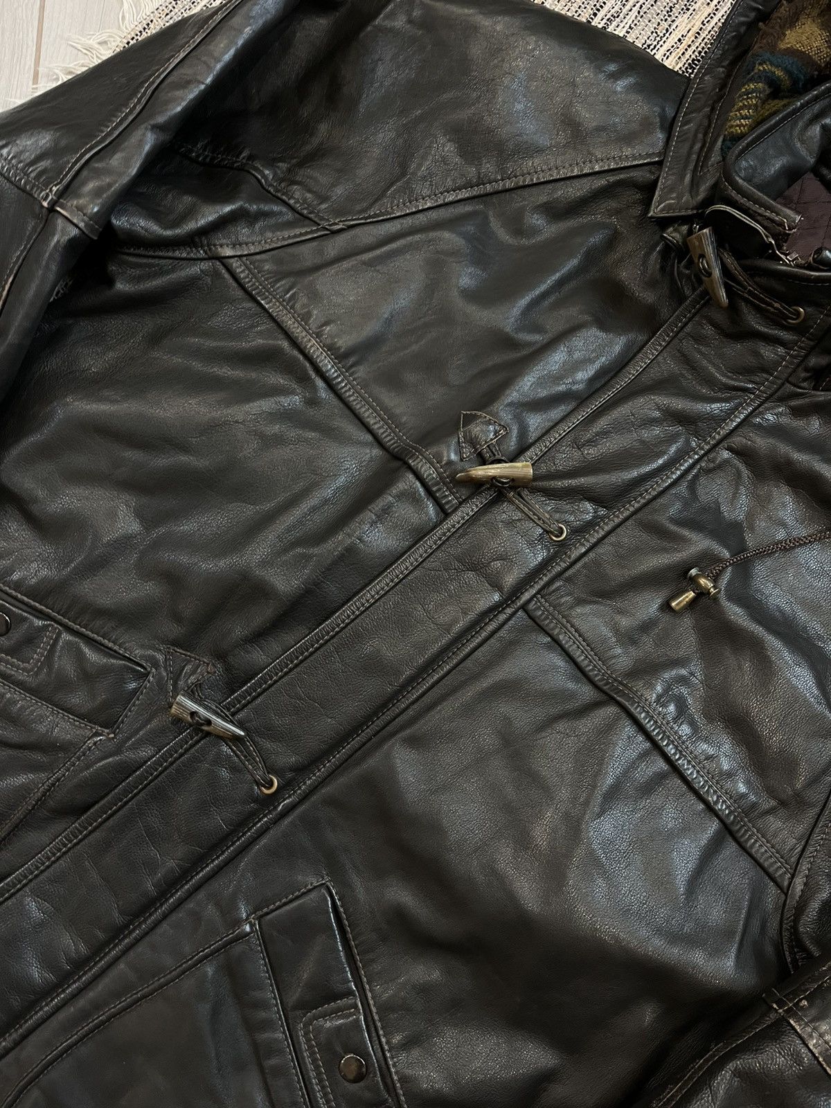 Vintage Vintage Avantgarde Leather Jacket 80s rare retro Size US L / EU 52-54 / 3 - 9 Thumbnail