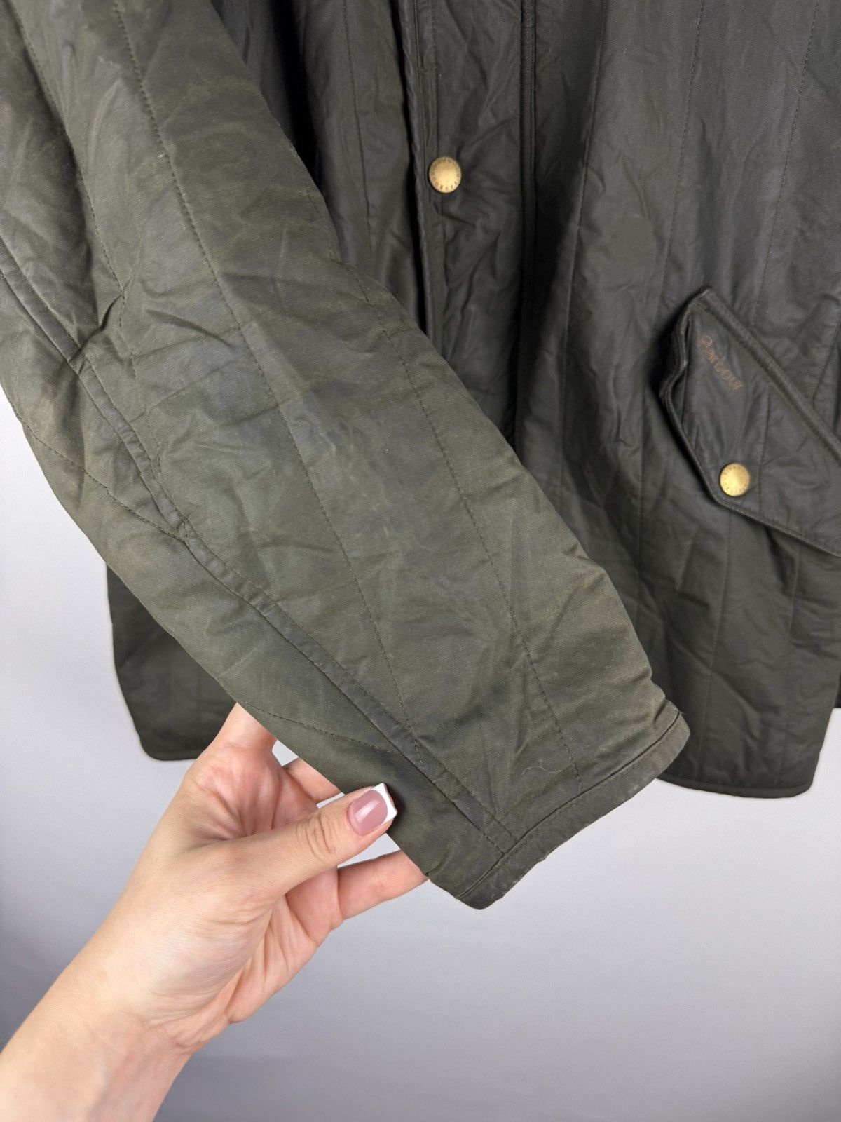 Barbour Barbour Edderton Men’s Quilted Wax Waxed Cotton Jacket Size US S / EU 44-46 / 1 - 11 Thumbnail