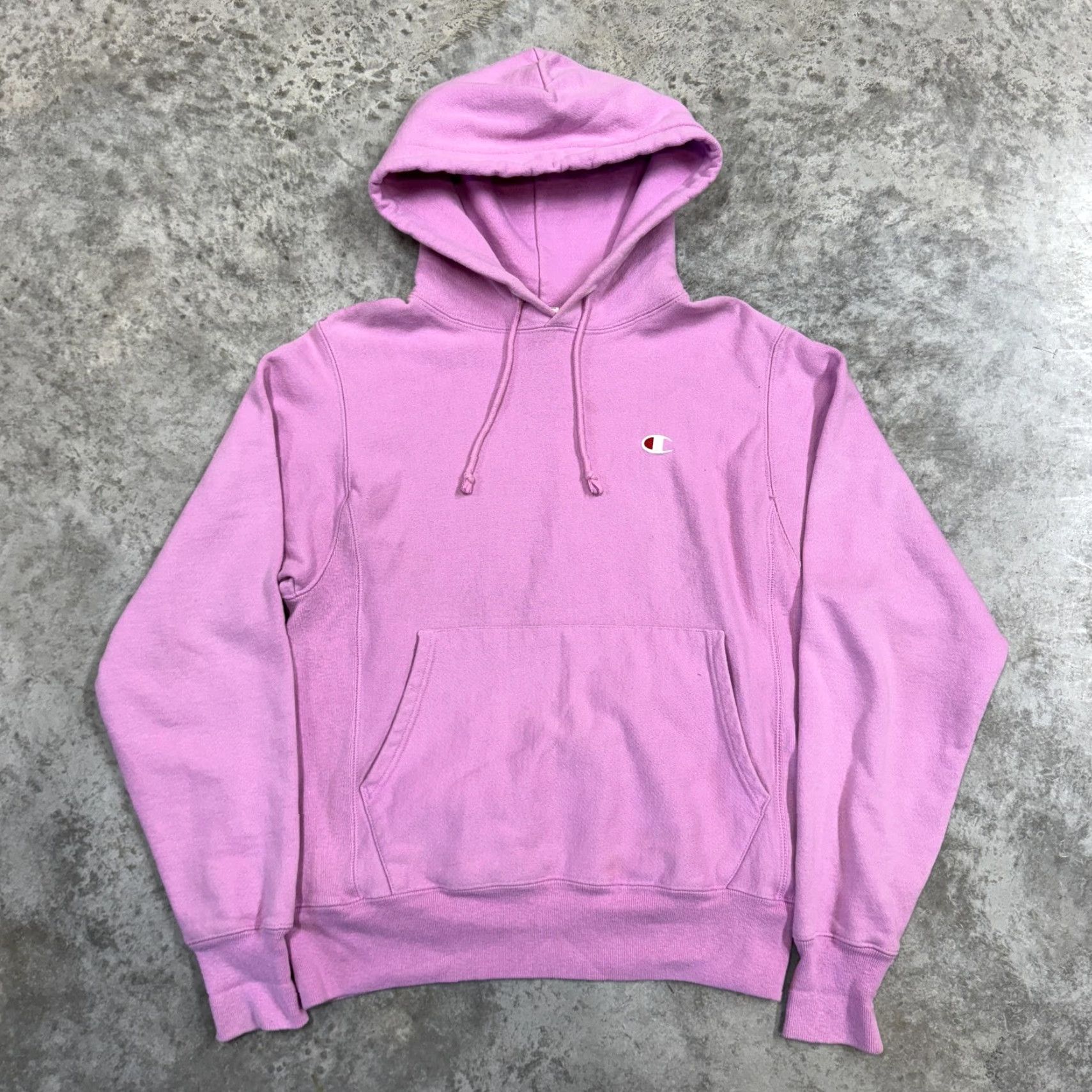 Champion VINTAGE Champion Hoodie Mens Small Pink Reverse Weave Pullover Fleece Logo Sweatshirt Size US S / EU 44-46 / 1 - 2 Thumbnail