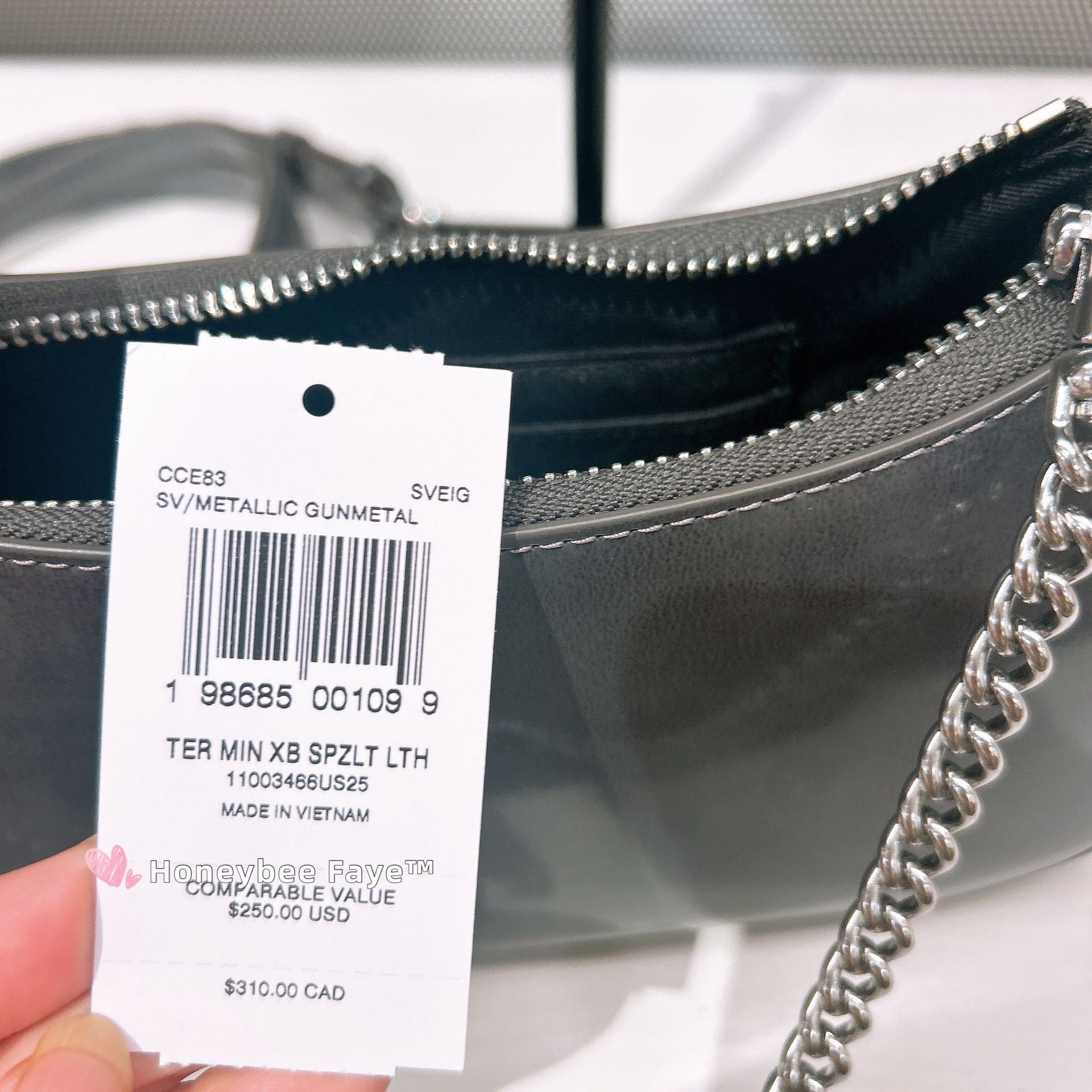 Coach Teri Mini Crossbody Bag CCE83 Metallic Gunmetal Size ONE SIZE - 8 Thumbnail