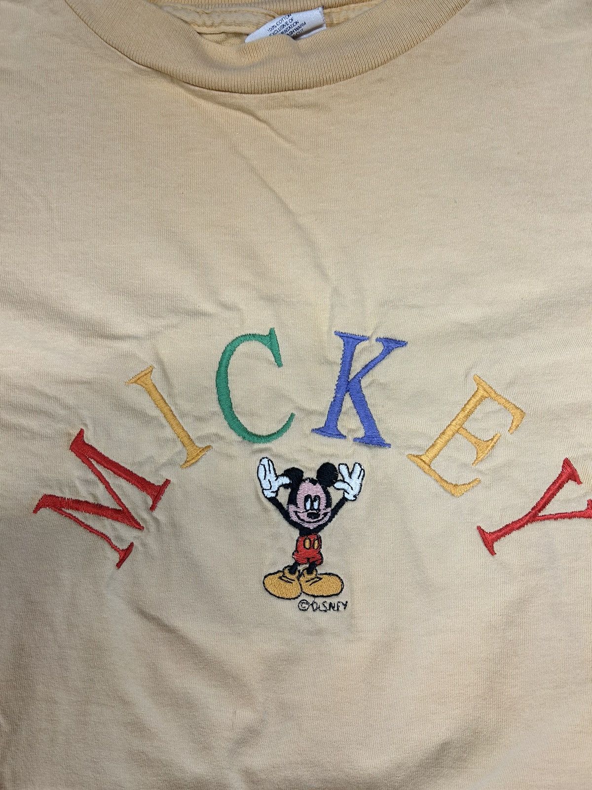 Disney × Mickey Mouse × Vintage Crazy Vintage 90s Essential Disney Mickey Mouse Beige Shirt Size US XXL / EU 58 / 5 - 2 Thumbnail