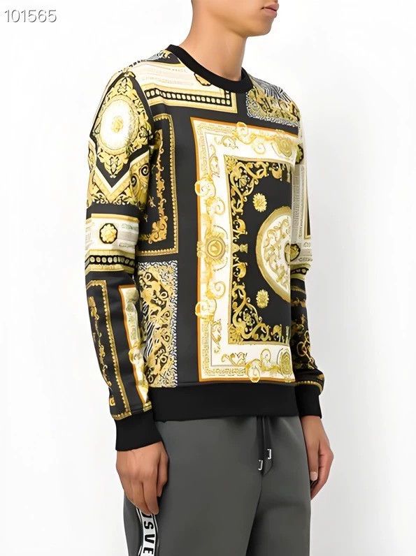 Versace Versace Stitched Medusa gold chain mulberry silk knit Size US L / EU 52-54 / 3 - 7 Thumbnail
