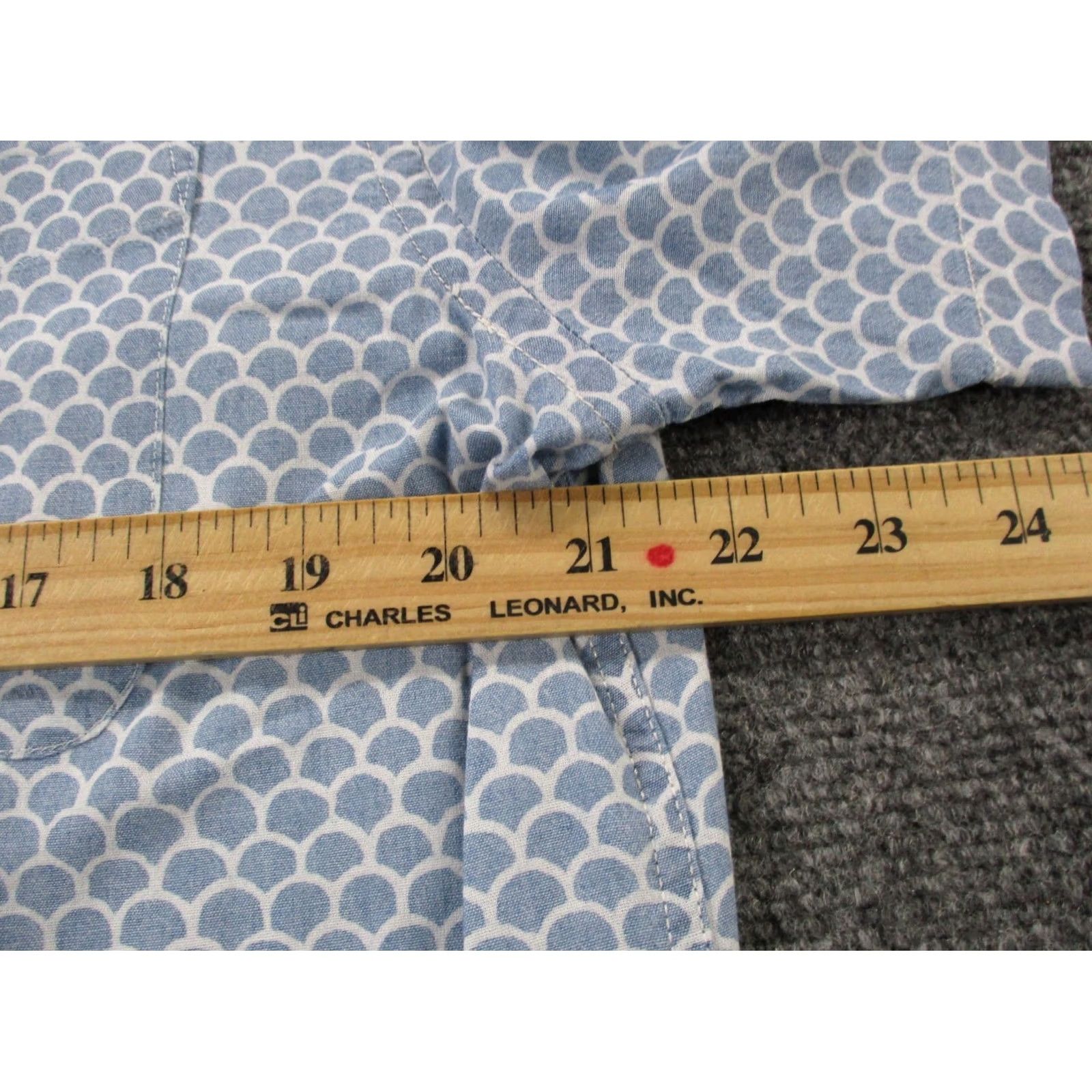 Faherty Faherty Shirt Mens L Blue Scale Print Work Business Golf Preppy Size US L / EU 52-54 / 3 - 5 Thumbnail