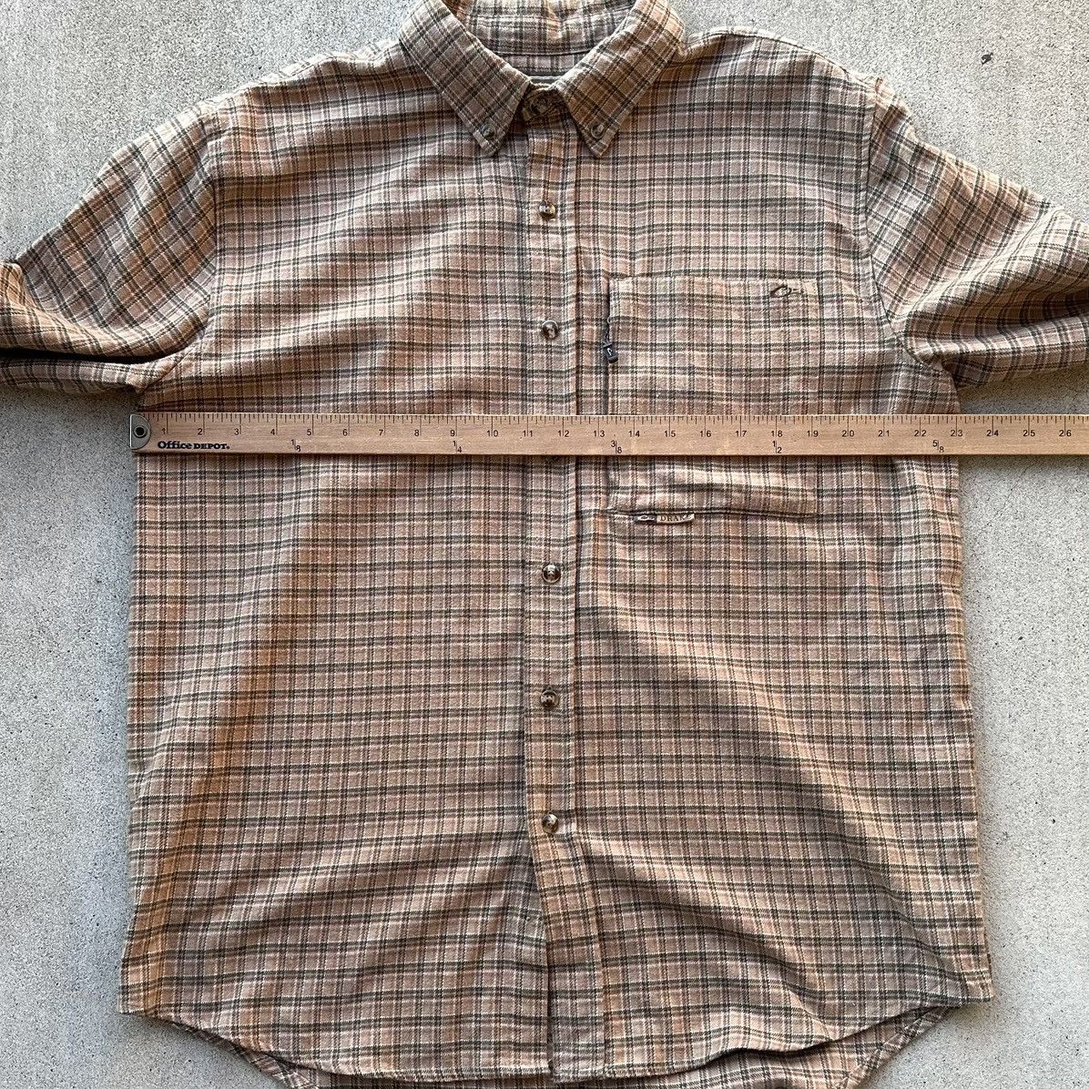 Drake Drake Waterfowl Flannel Shirt Mens Medium Khaki Tan Plaid Size US M / EU 48-50 / 2 - 4 Thumbnail