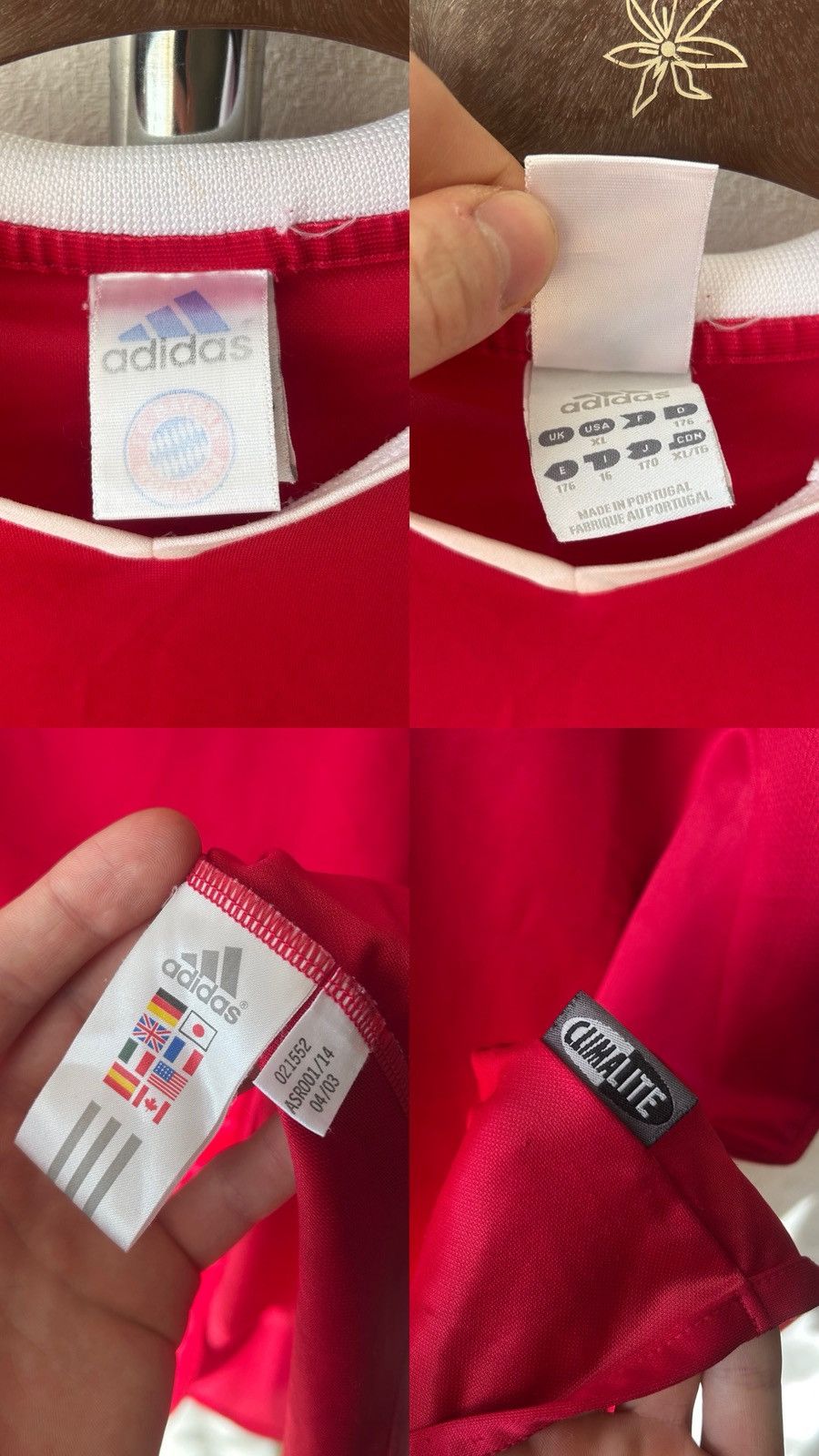 Adidas Adidas Bayern Munich 2003-2005 #14 Pizzaro Soccer Jersey Size US S / EU 44-46 / 1 - 9 Thumbnail