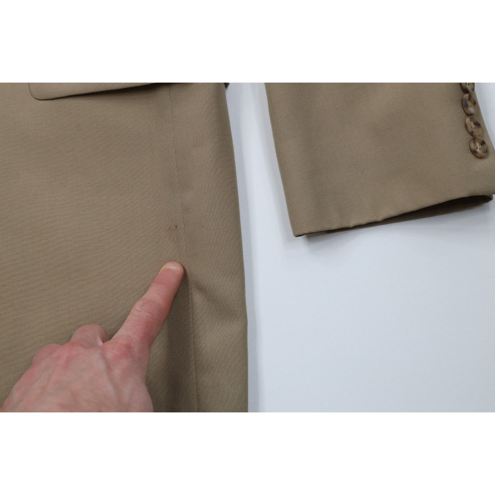 Vintage Vintage 70s Streetwear 2 Piece Wool Suit Wedding Beige Size 42L - 5 Thumbnail