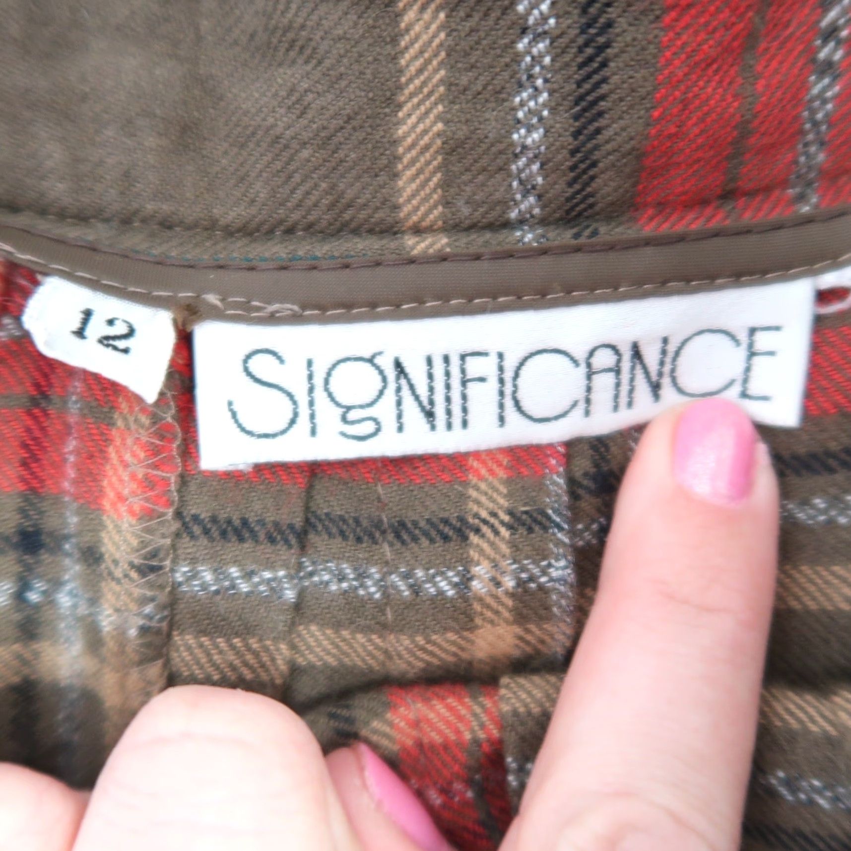Vintage VINTAGE 80s Significance brown plaid a-line midi skirt 27" Womens Size S High Rise Fall Winter Spring Casual Plaid 12 fits 27" waist Size 28" / US 6 / IT 42 - 4 Thumbnail