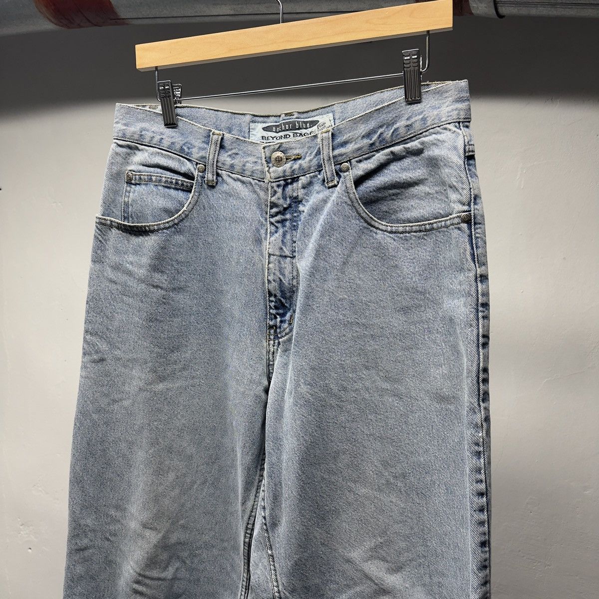 Vintage 90s Thrashed Faded Baggy Wide Leg Jeans ERD Grunge Chrome Size US 32 / EU 48 - 3 Thumbnail