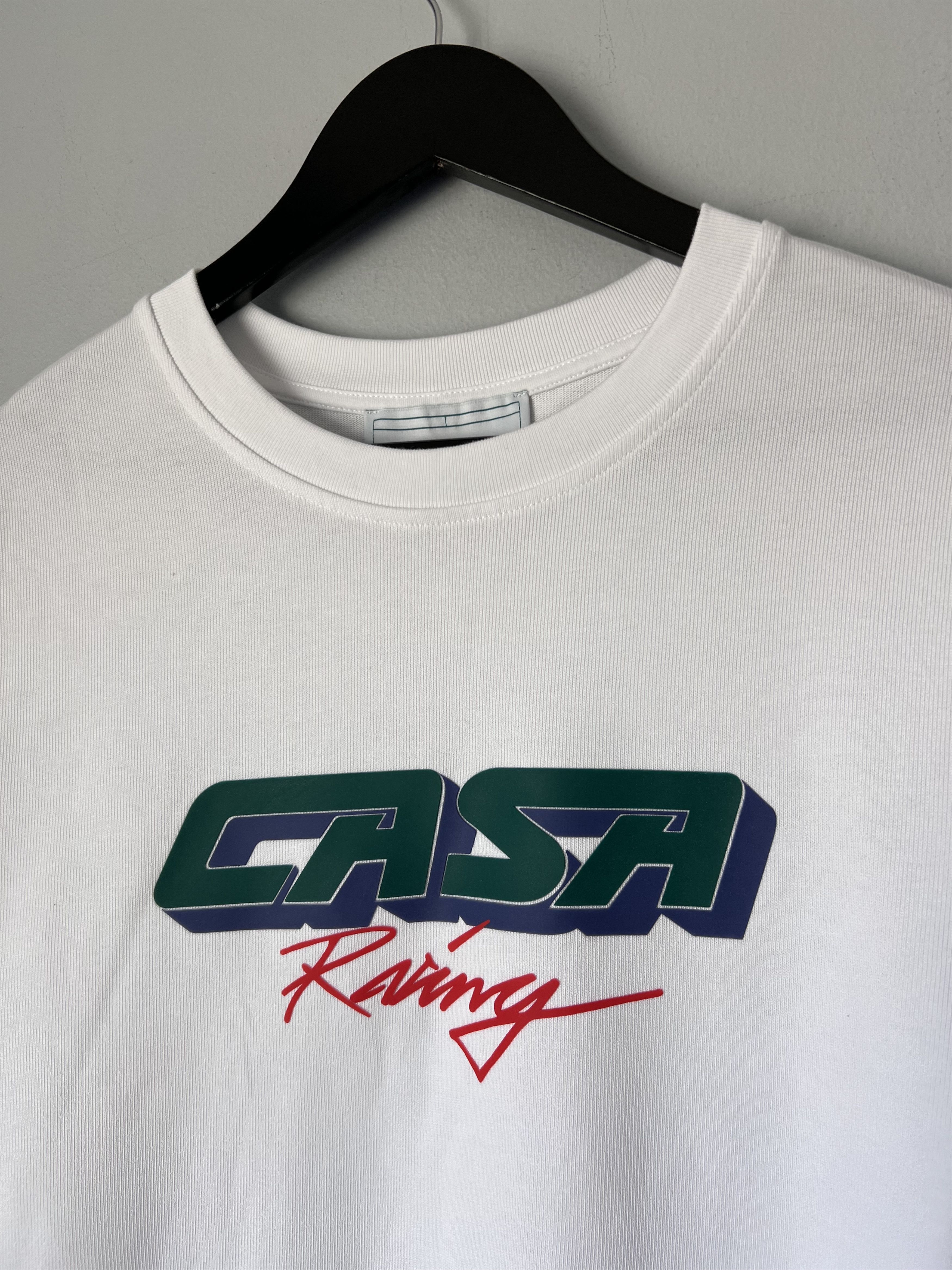 Casablanca Casa Racing 3D Printed Oversized Tee in White, image size:3500x4667