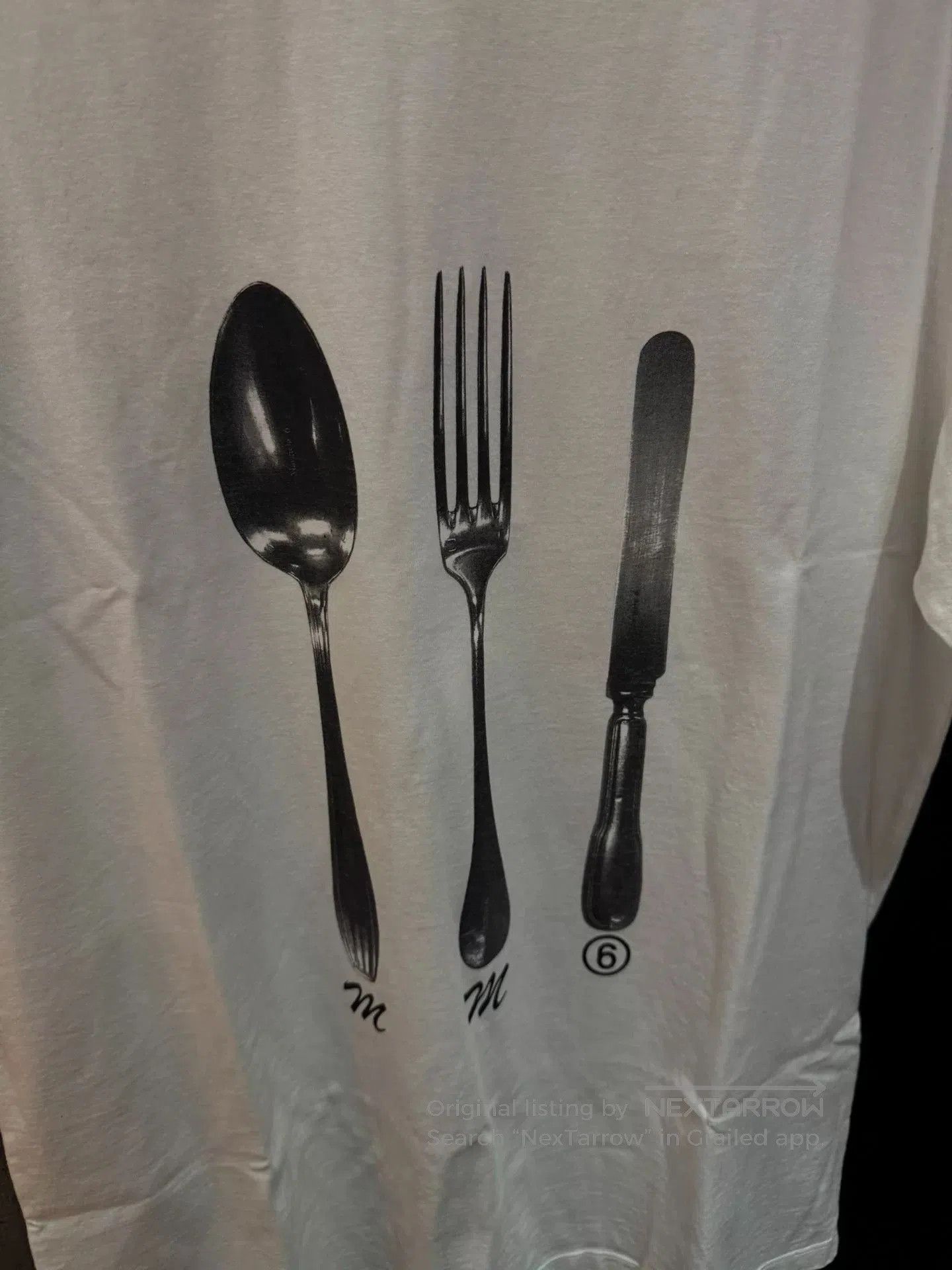 MM6 mm6 cutlery graphic short sleeve t. Size L / US 10 / IT 46 - 2 Thumbnail