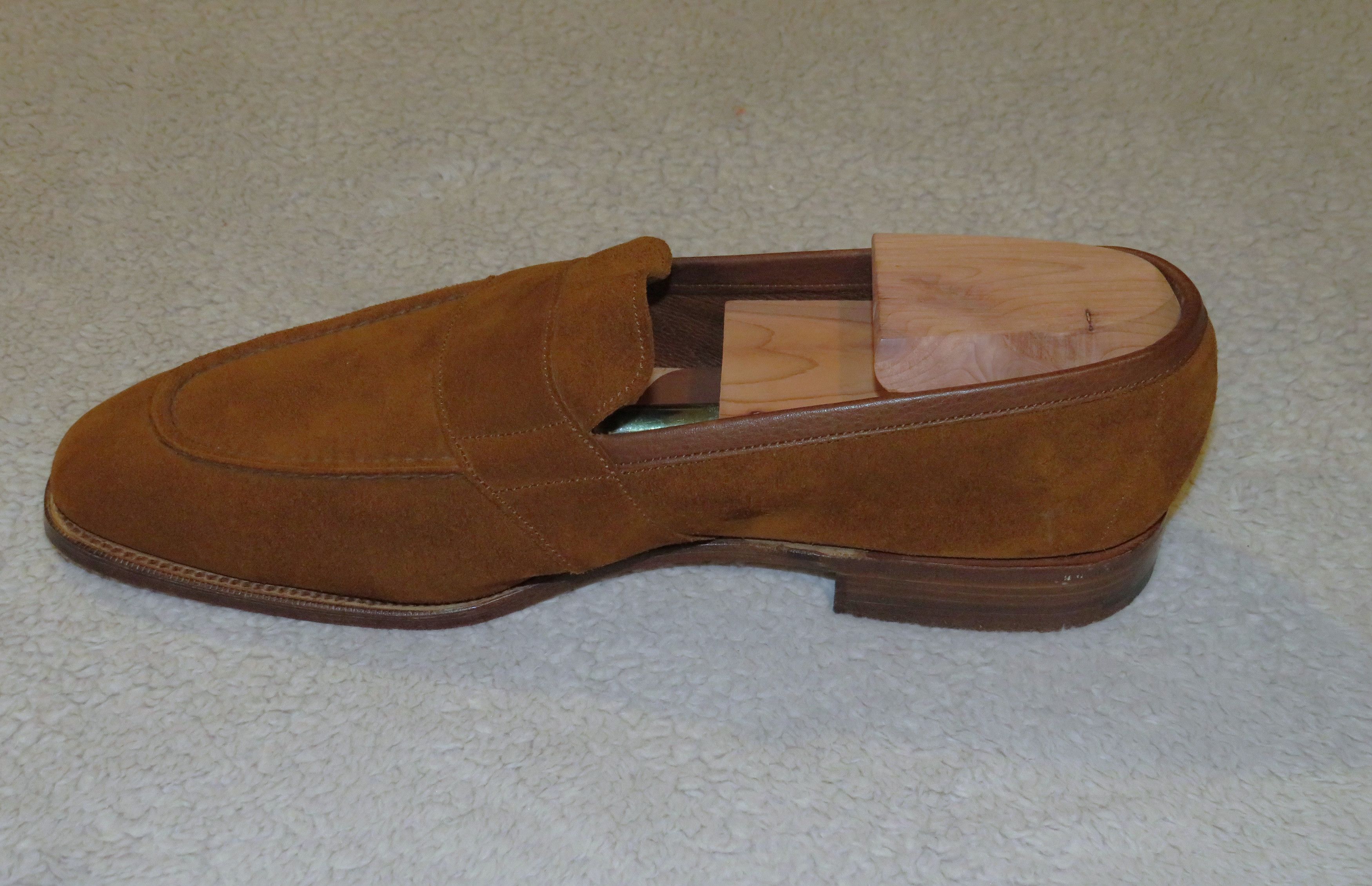 Edward Green Buckingham Tobacco Suede Unlined Loafers 8E Size US 8 / EU 41 - 3 Thumbnail