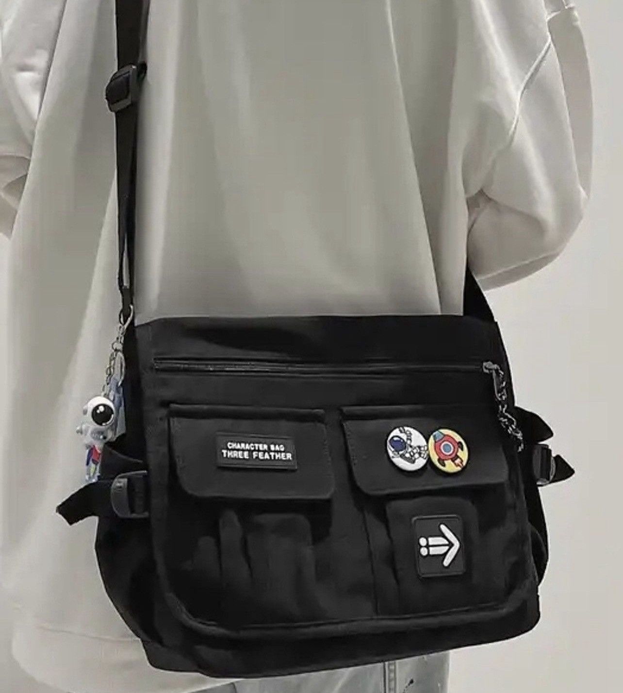 Vintage Cartoon Decor Messenger Bag Size ONE SIZE - 1 Thumbnail