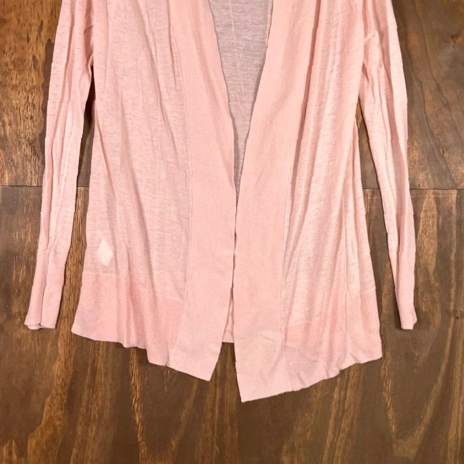 Loft LOFT Cardigan Sweatshirt Women Small Open Front Sheer Long Sleeve Knit Lightweight Casual Workwear Fall Winter Spring Salmon Pink Size S / US 4 / IT 40 - 3 Thumbnail