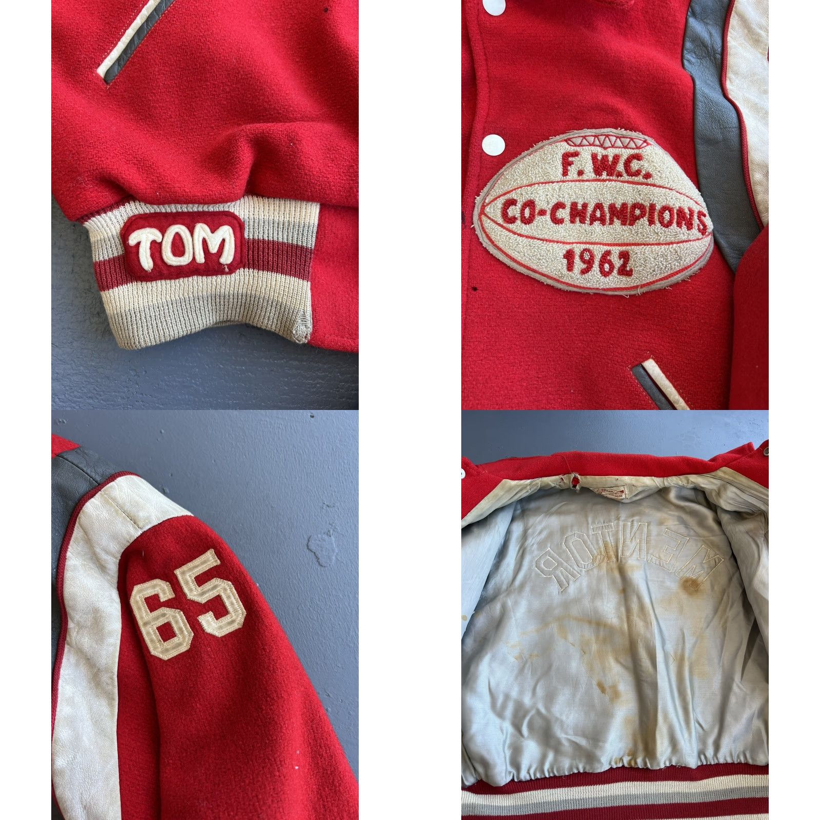 Vintage VTG Belen Mentor Ohio Football Varsity Letterman Jacket Men Wool Red One Size 1960s Vintage Style Baseball School Varsity Jacket TOM Size US M / EU 48-50 / 2 - 8 Thumbnail