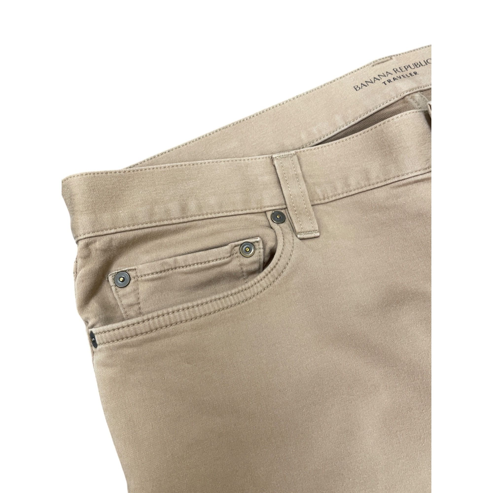 Banana Republic Banana Republic Mens Slim Fit Traveler Jeans Tan 36x32 SKU 8 Size US 36 / EU 52 - 4 Thumbnail