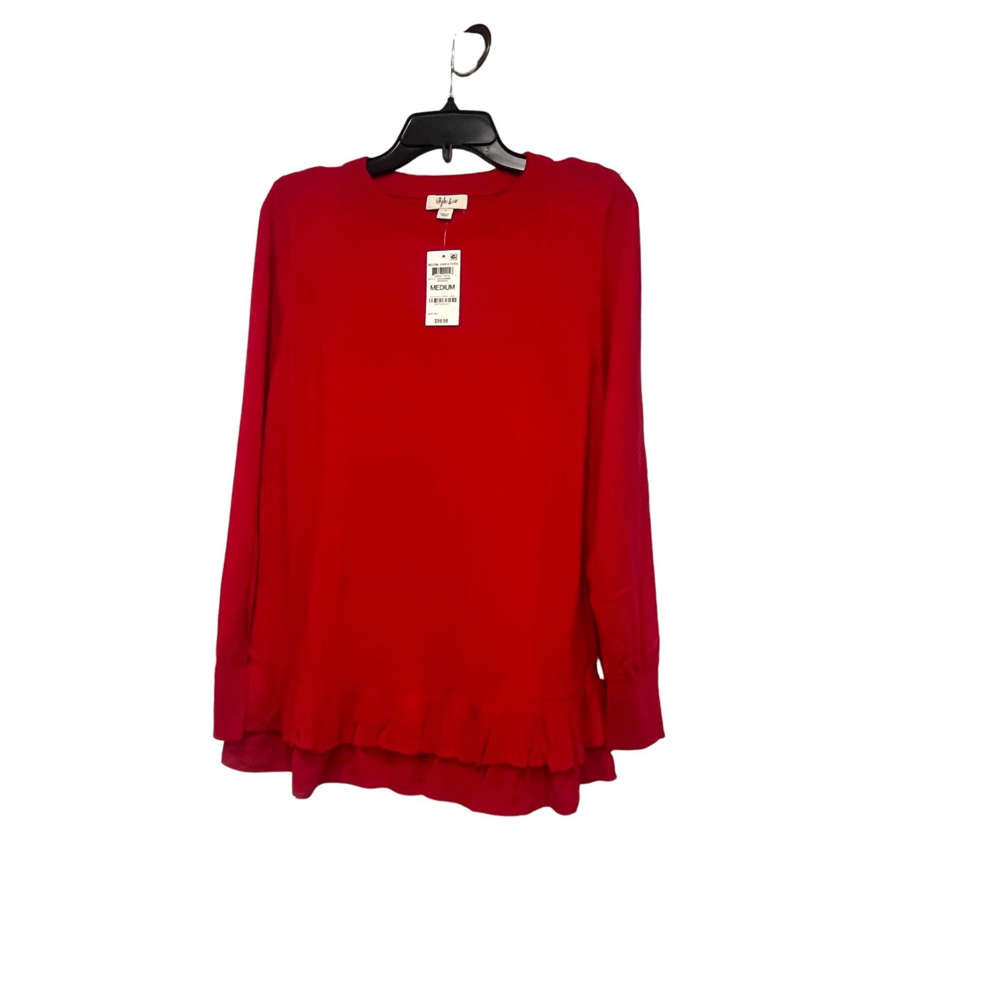 Other Style & Co Chiffon-Hem Tunic Sweater, Infrared Sz. M Size M / US 6-8 / IT 42-44 - 5 Thumbnail