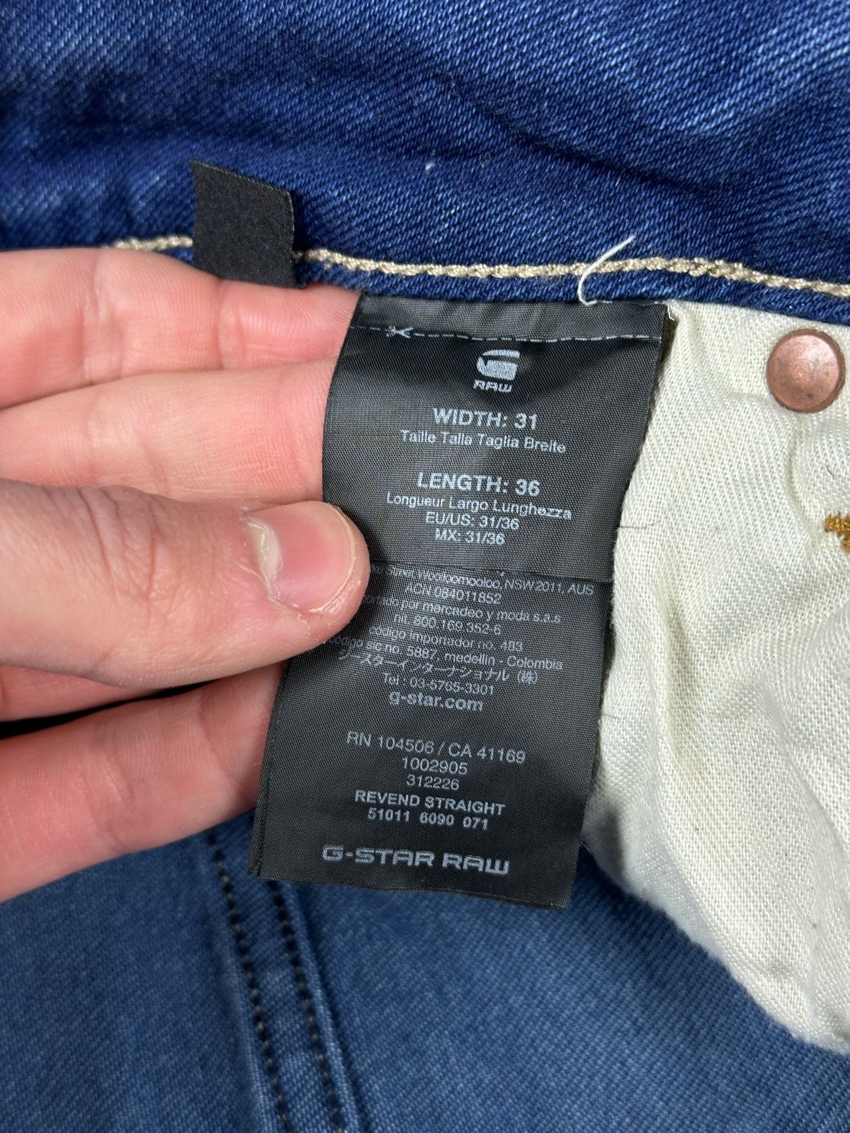 G-Star G-Star Raw Revend Straight Denim Jeans Size 31x36 Size US 31 - 10 Thumbnail