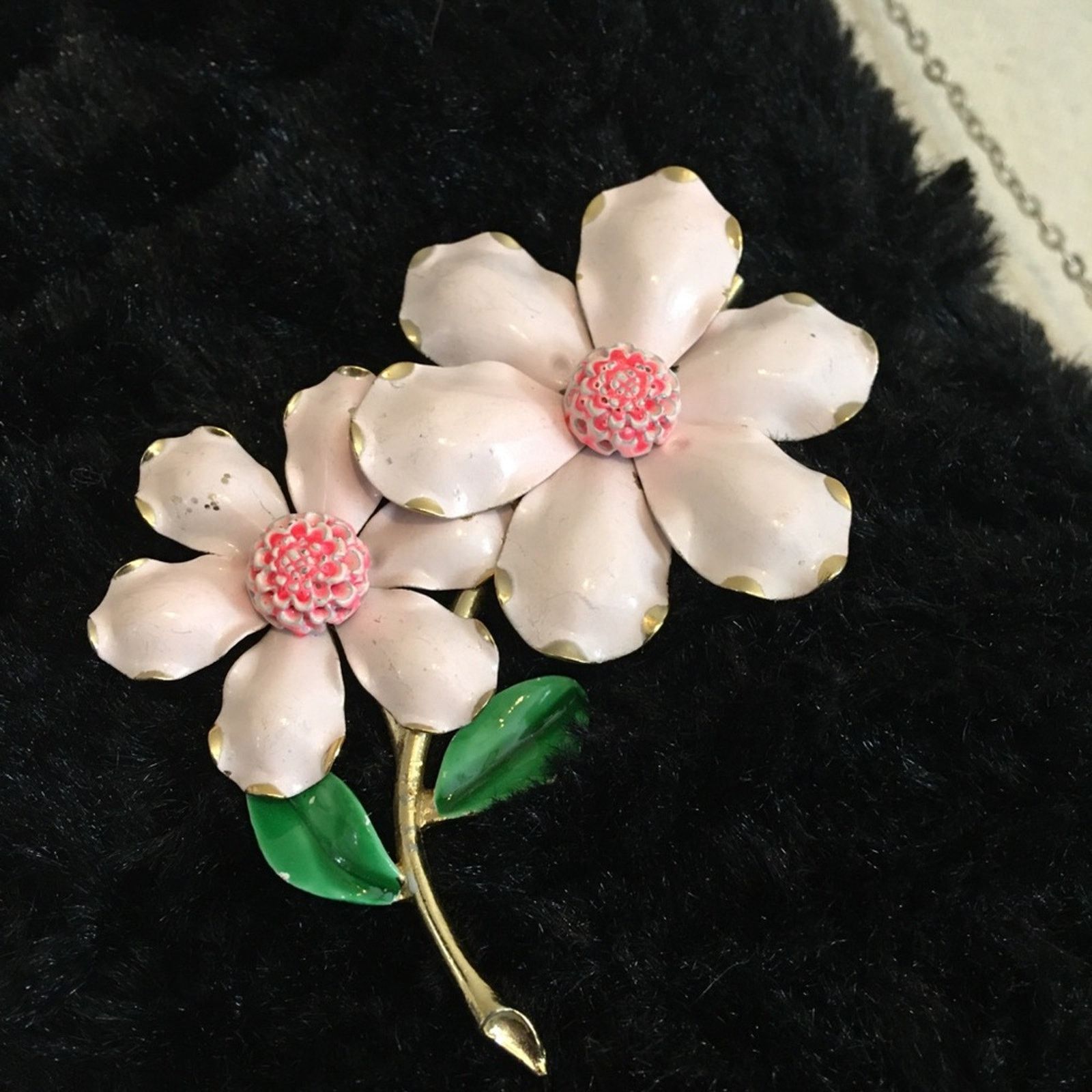 Vintage Vintage 60s painted flower brooch Size ONE SIZE - 2 Thumbnail