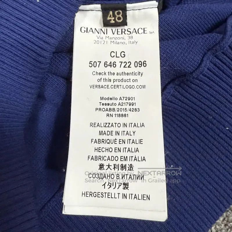 Versace Versace Blue Cotton Pullover Sweater . Size US S / EU 44-46 / 1 - 4 Thumbnail