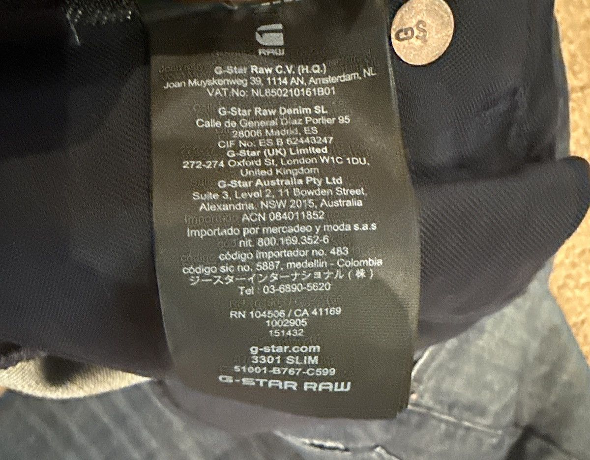 G-Star G Star Raw 3301 Slim Jeans Size US 32 / EU 48 - 8 Thumbnail