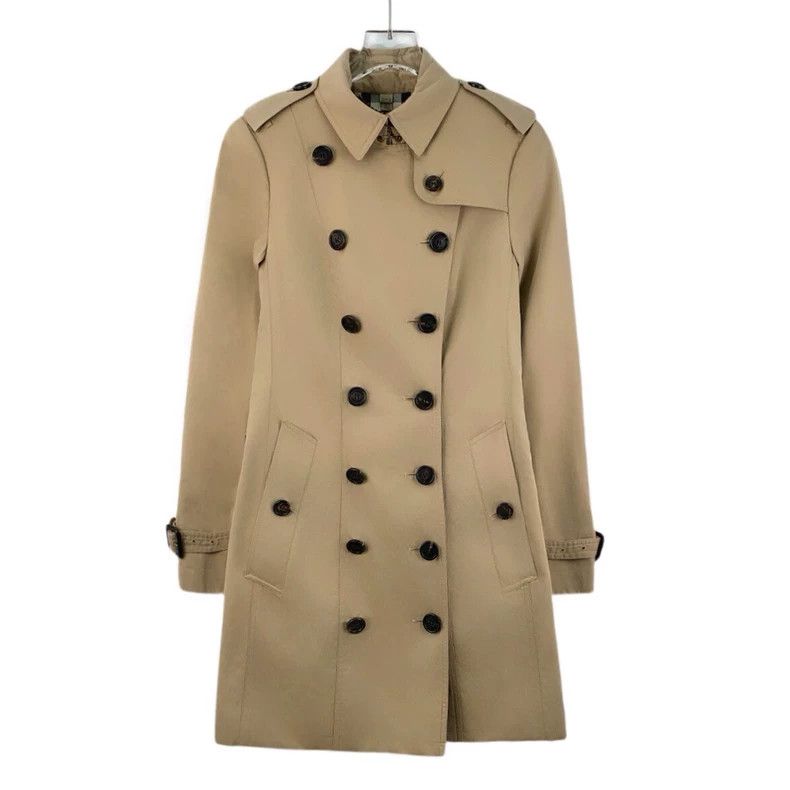 Burberry Burberry Beige Cotton Trench Coat Size US XS / EU 42 / 0 - 1 Thumbnail