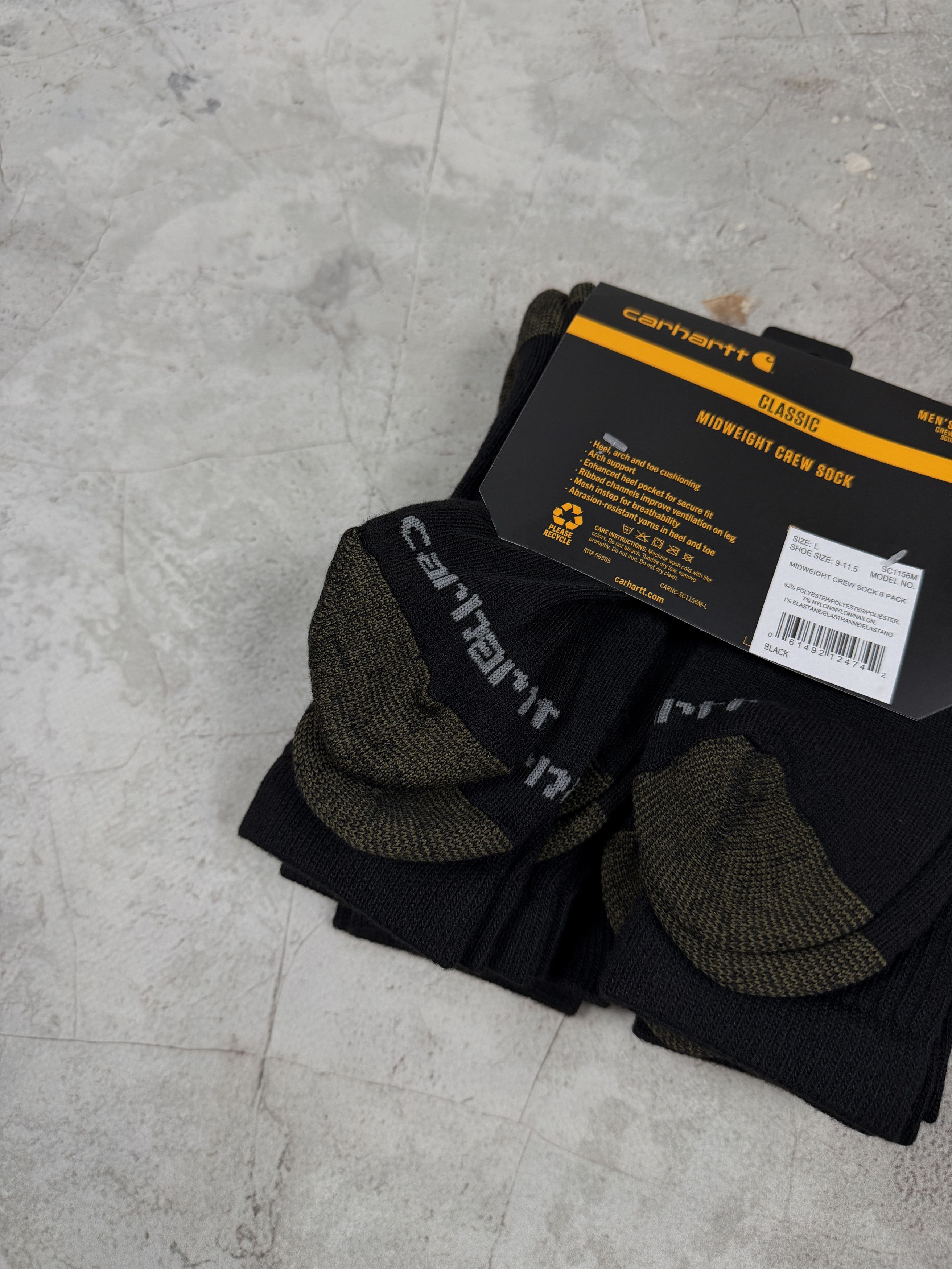 Carhartt Carhartt, US size 9–11.5, 6 pairs. Size ONE SIZE - 5 Thumbnail