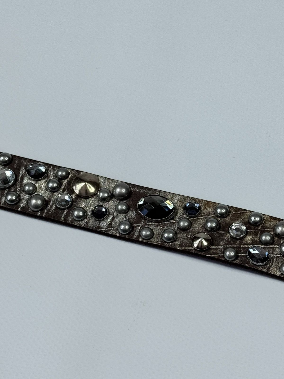 Other Y2k NURAGE Rhinestone Leather Belt Crystal Embellished Size ONE SIZE - 6 Thumbnail
