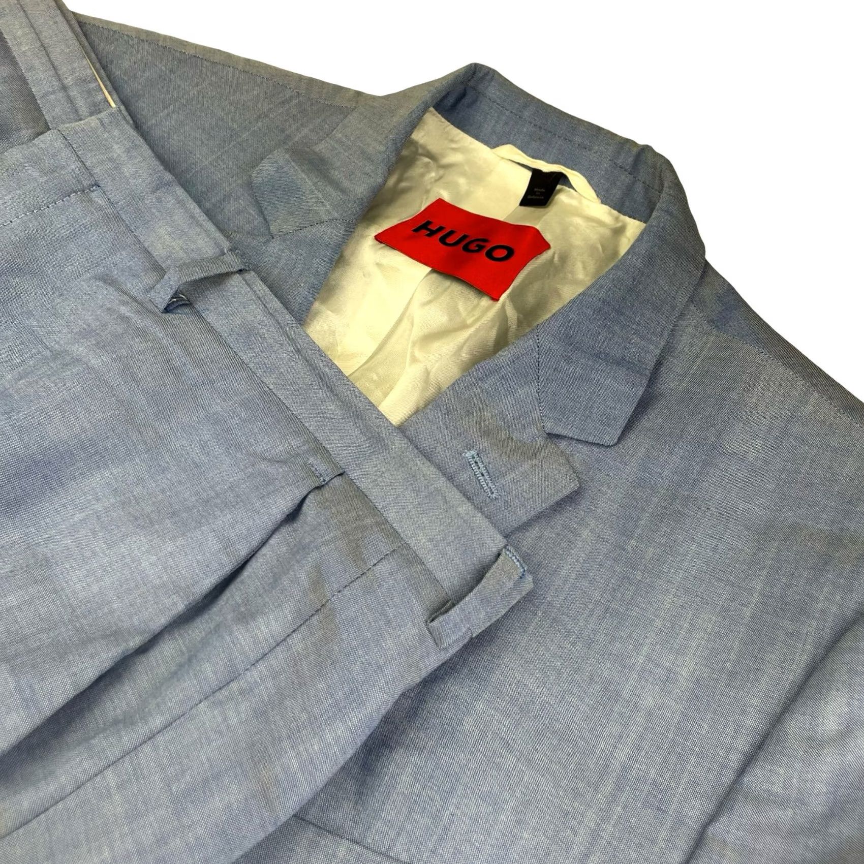 Hugo Boss VINTAGE Hugo Boss Men’s Jeffery 212 100% Wool 2-Button Suit Blue 44R 38x30 Mens Blazer Pants Two-Button Flat Front Solid Wool Suit 2 Piece Size 44R - 2 Thumbnail