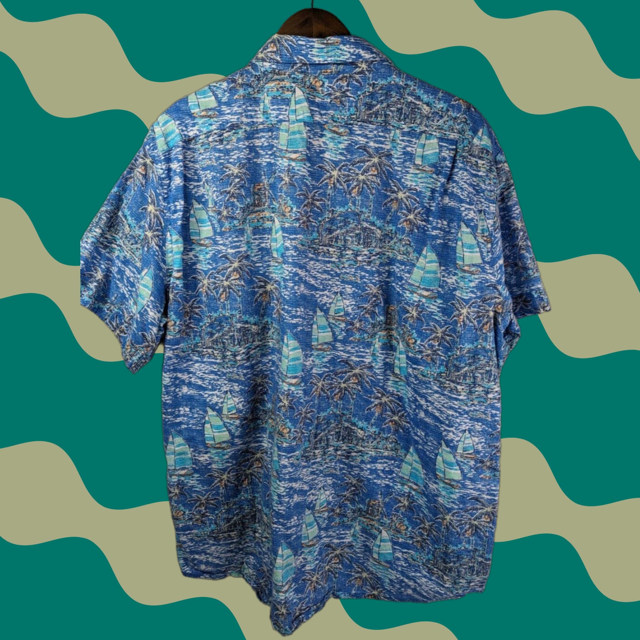 Izod VINTAGE Izod Saltwater Relaxed Dockside Blue Revival Sailboat S/S Shirt Men's 2XL Shirt Size US XXL / EU 58 / 5 - 1 Thumbnail