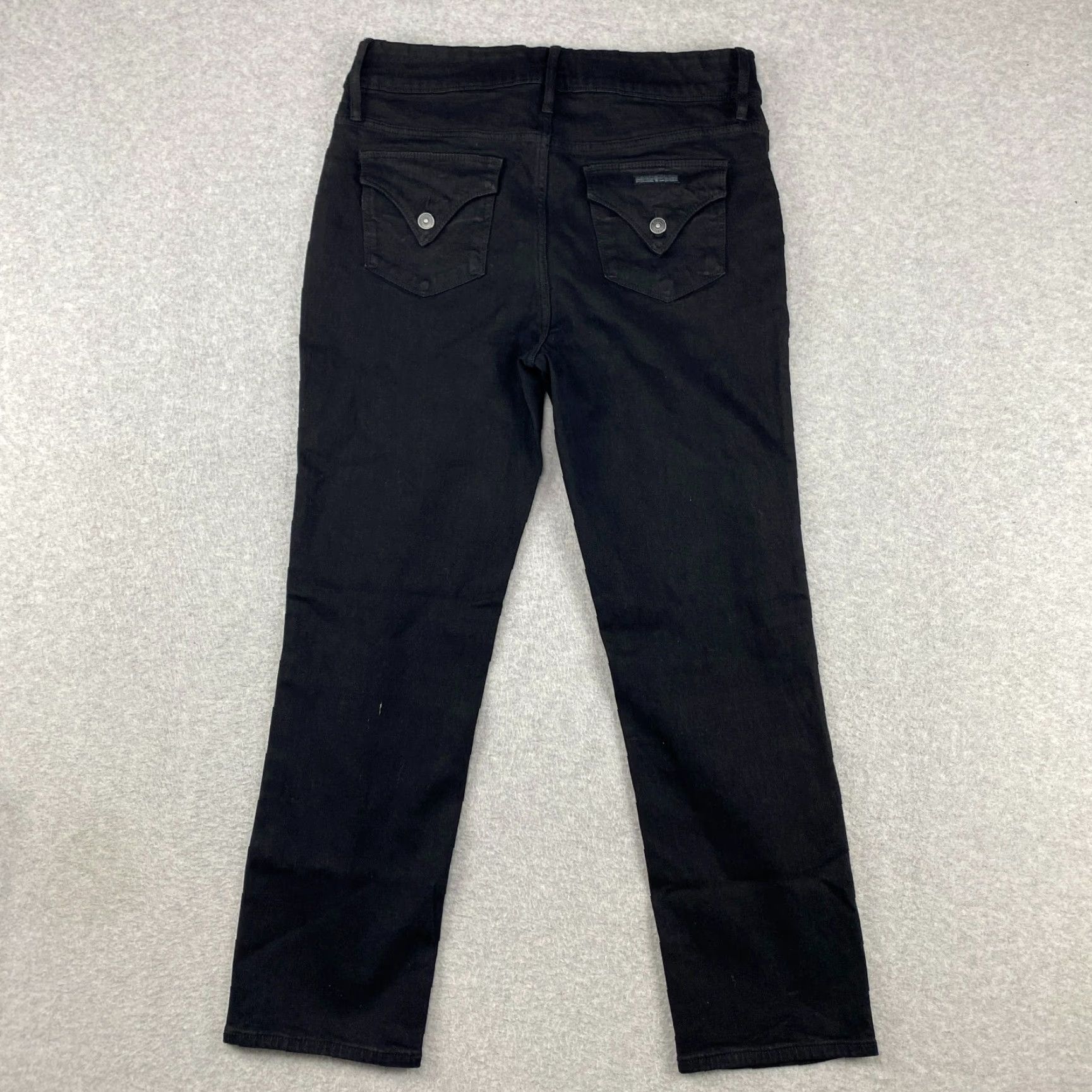 Hudson Hudson Jeans Womens 12 Black Slim Straight Leg Stretch Denim Pockets 5-Pocket Design Modern Size 34" / US 12 / IT 48 - 6 Thumbnail