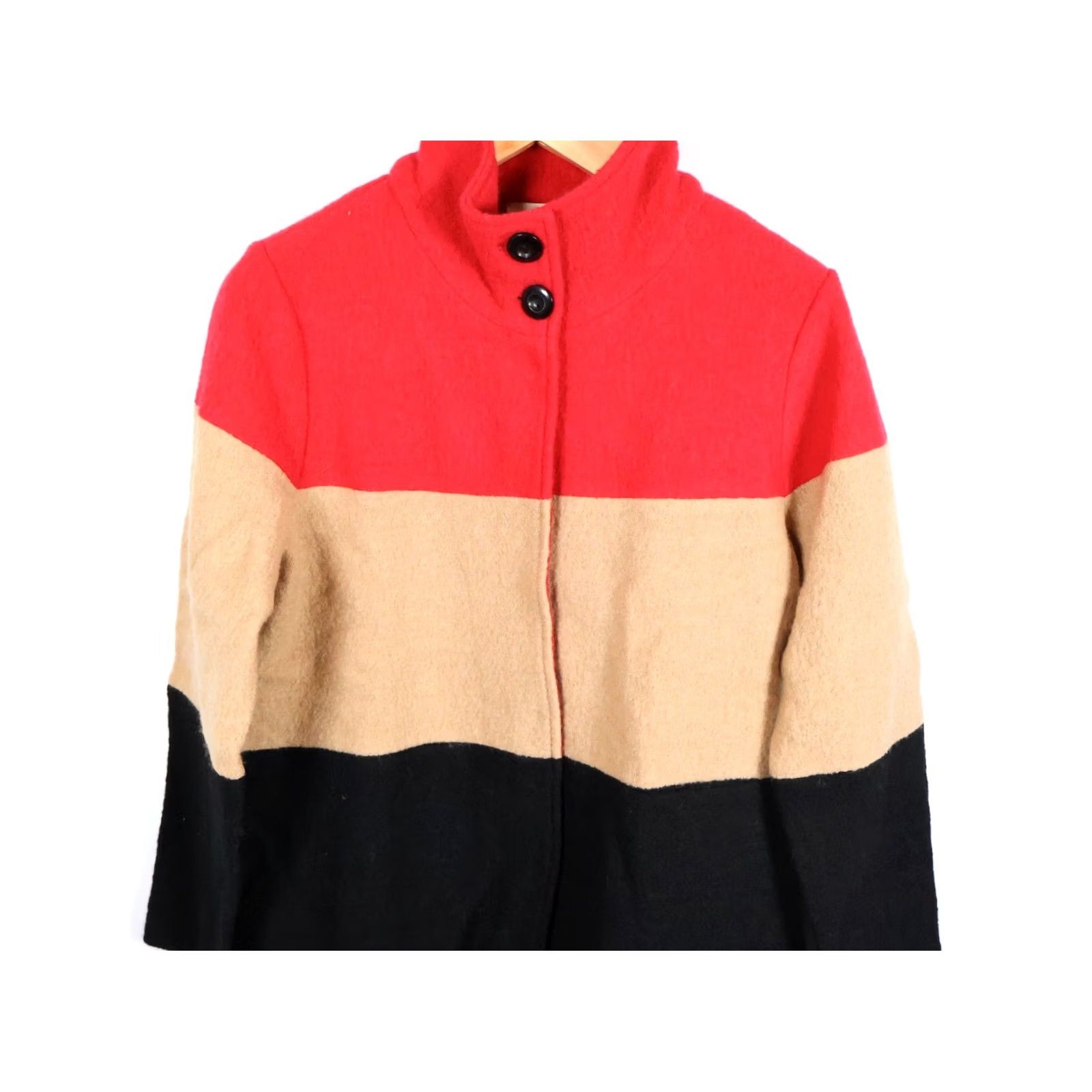 Vintage VINTAGE Appleseed's Wool Jacket Women Large Red Beige Stripe Snap Button Unlined Knit Short Sleeve? Size L / US 10 / IT 46 - 4 Thumbnail