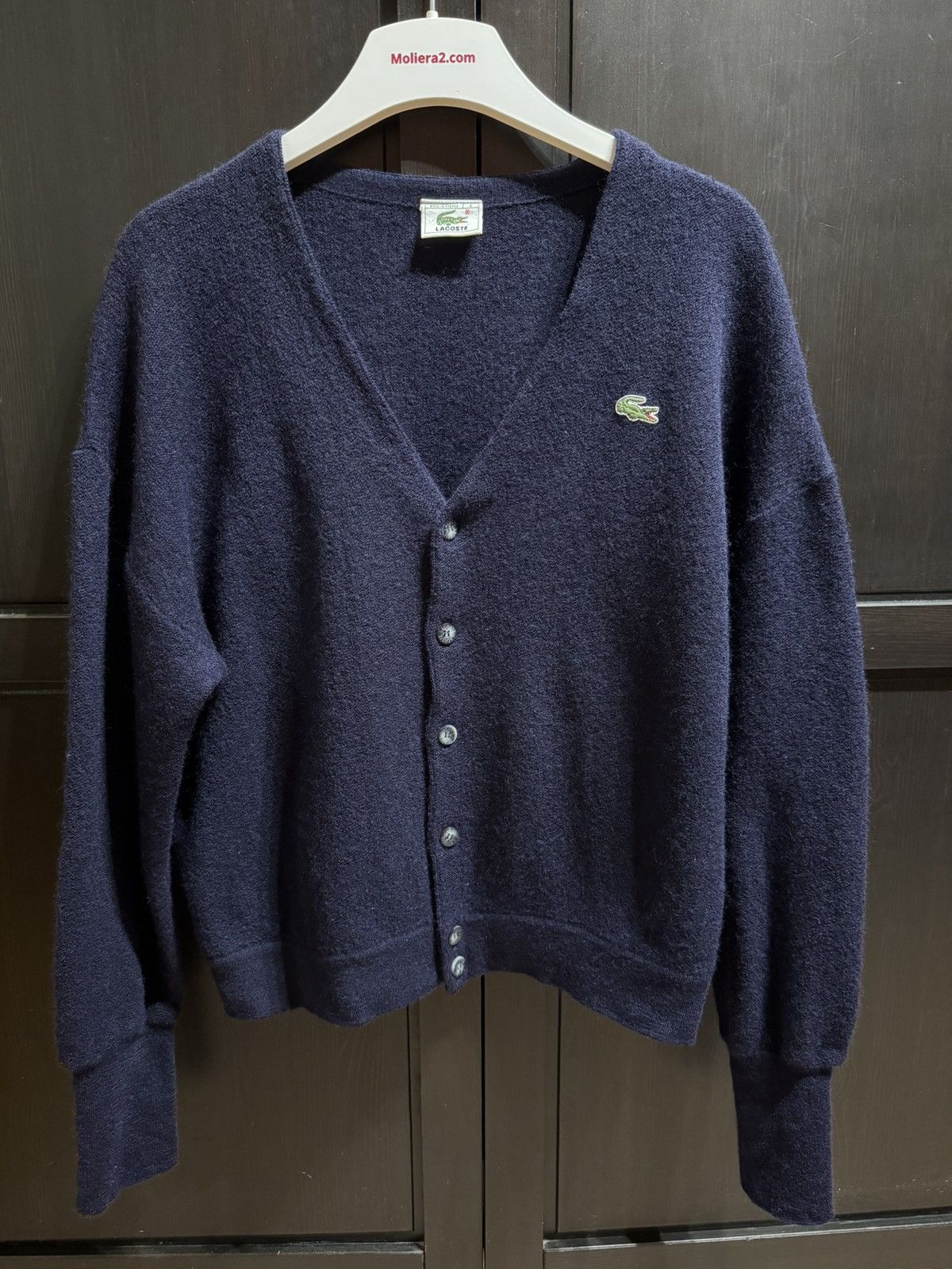 Lacoste Lacoste- Wool cardigan Vintage Size L / US 10 / IT 46 - 1 Thumbnail