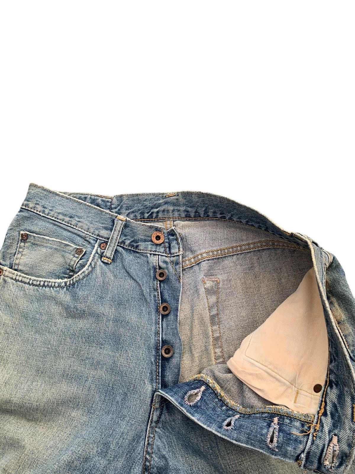 Kapital VINTAGE EDWIN 505 SELVEDGE SHORT JAPANESE DISTRESSED DENIM Size US 31 - 7 Thumbnail