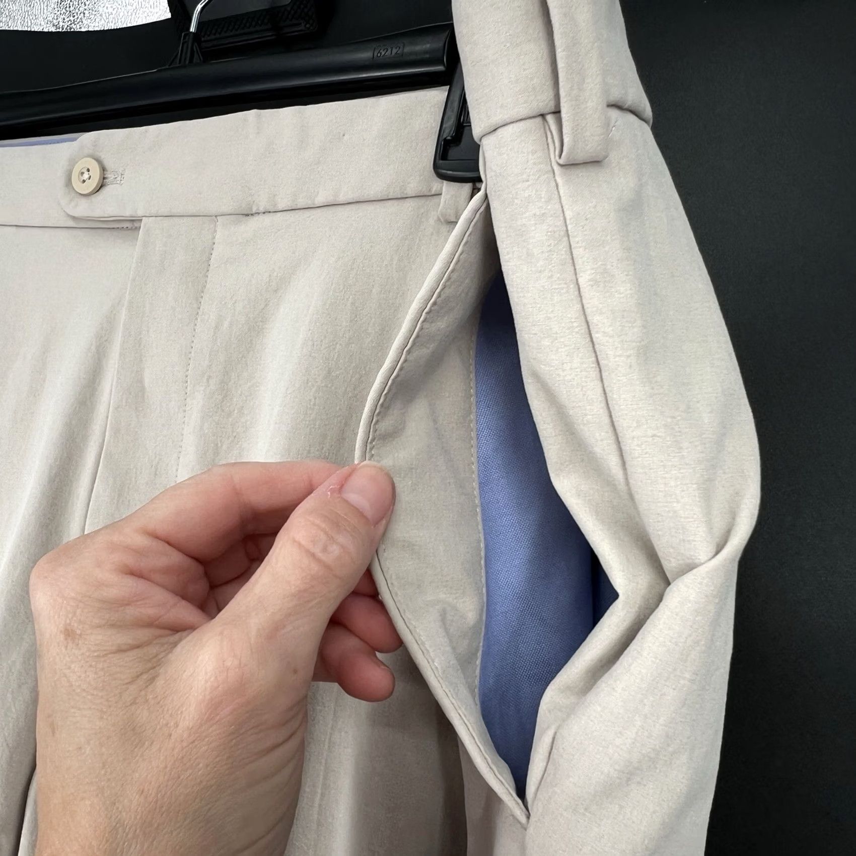 Peter Millar Peter Millar Men's Khaki Flat Front Pants Size 40x30 Beige Twill Chino Regular Straight Zipper Button Pockets Crown Crafted Size US 40 / EU 56 - 3 Thumbnail