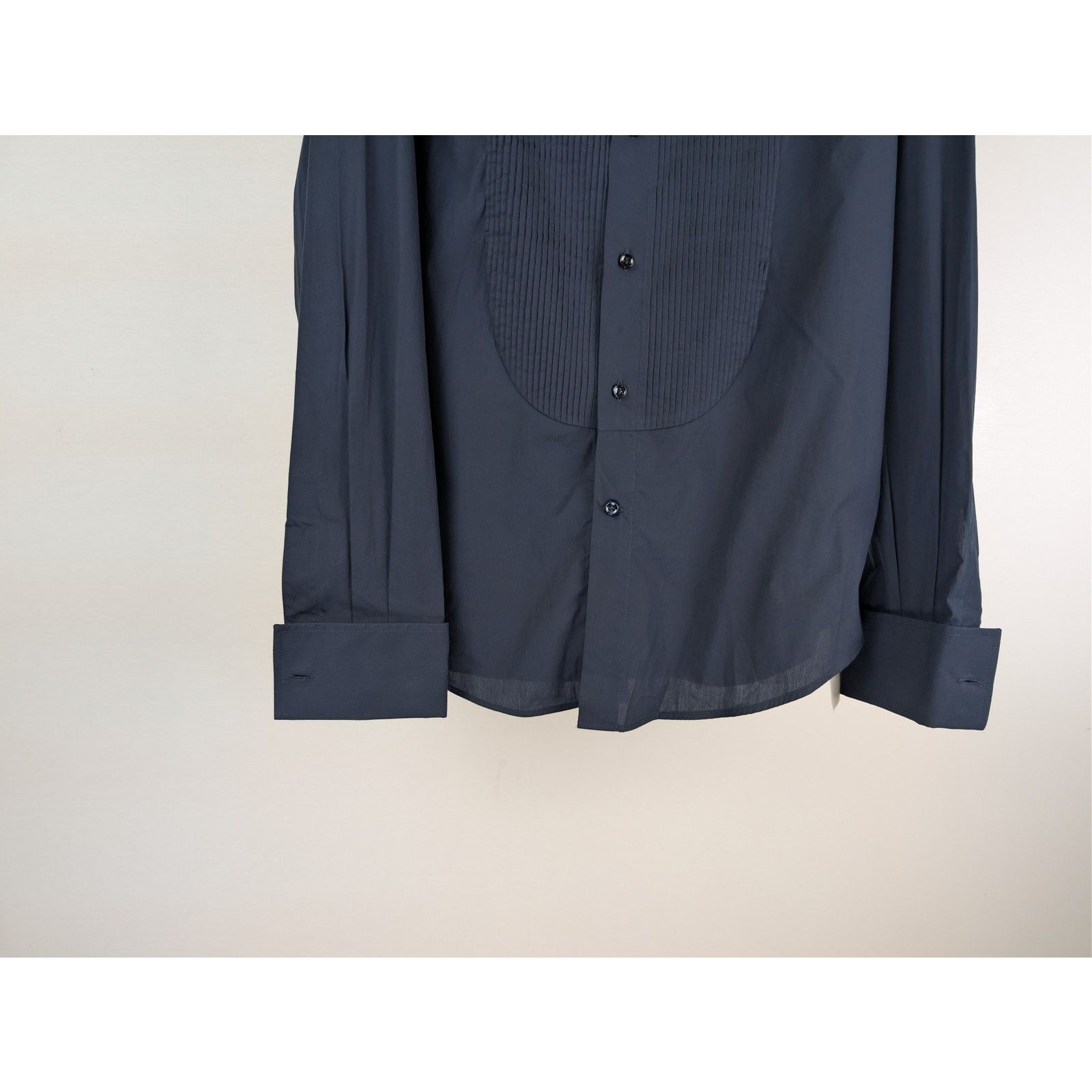 Brunello Cucinelli o1rshd1 CC20 Tuxedo shirt with pleating for Man in Navy Blue Size US M / EU 48-50 / 2 - 4 Thumbnail