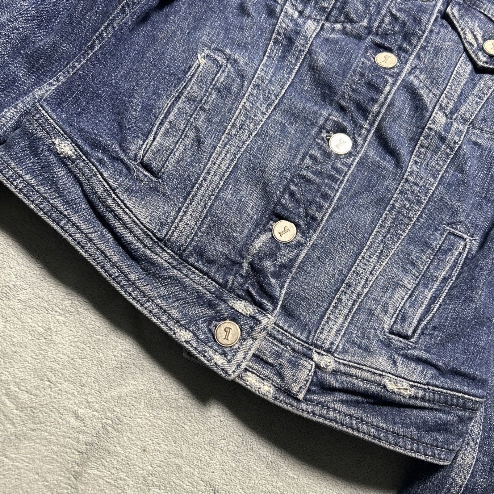 Anthropologie Anthropology Pilcro Letter Press Denim Jacket Womens XS Crop Size XS / US 0-2 / IT 36-38 - 2 Thumbnail