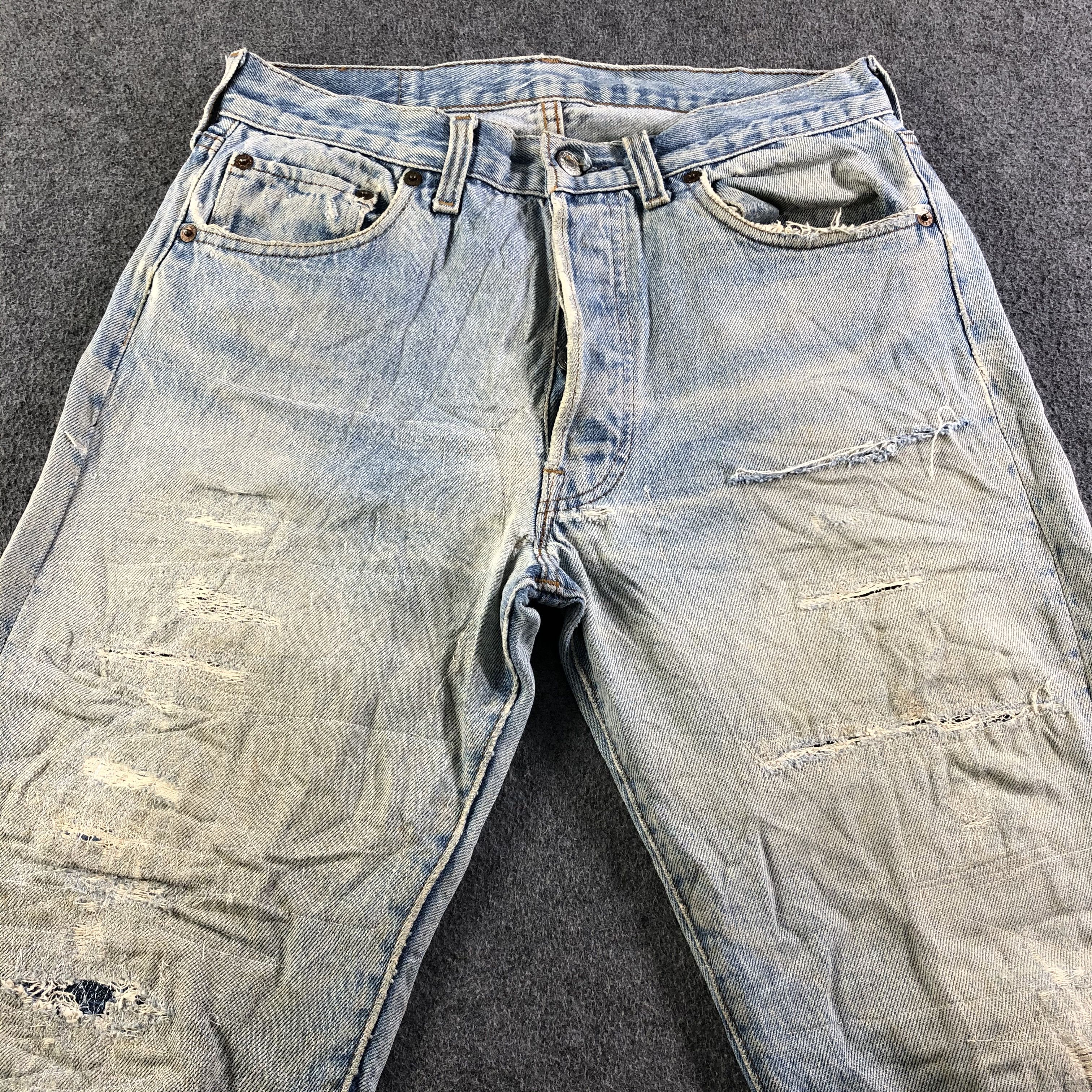 Levi's 90s Vintage Light Wash Levis 501 Jeans-J3629 Size US 29 - 3 Thumbnail