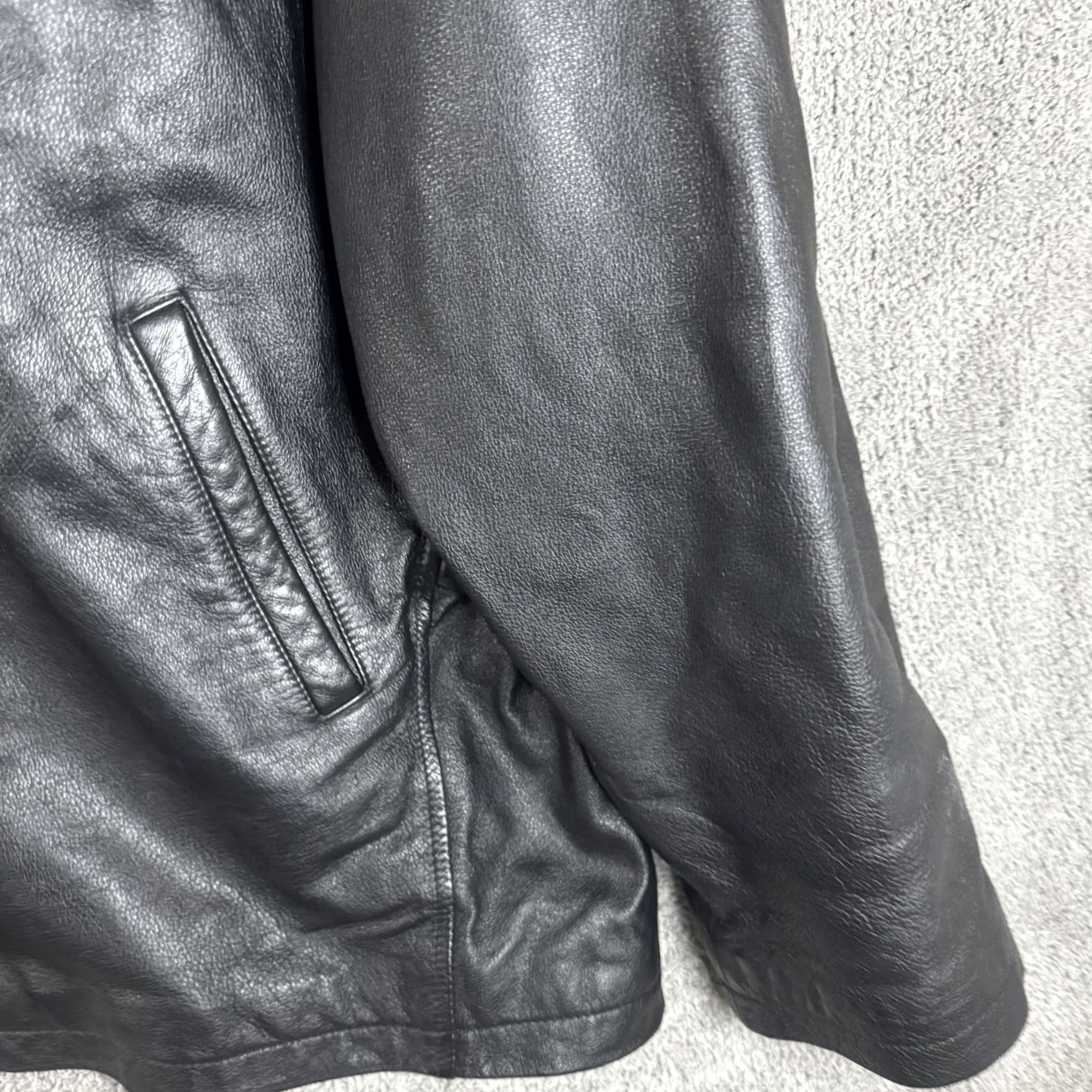 Vintage M. Julian Jacket Mens XL Black Leather Full Zip Motorcycle Wilsons Lined Size US XL / EU 56 / 4 - 3 Thumbnail